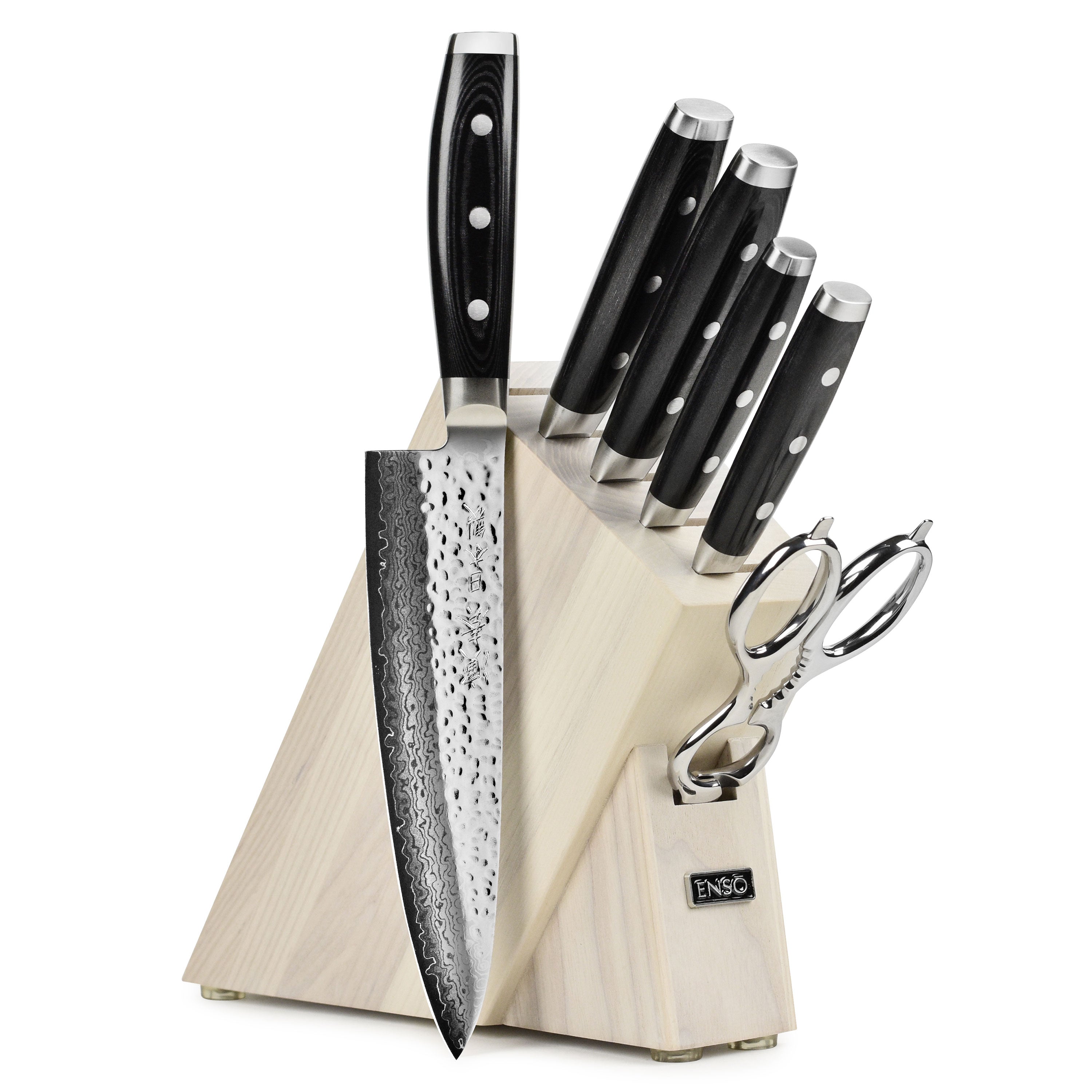 Enso HD 7 Piece Gray Ash Slim Knife Block Set