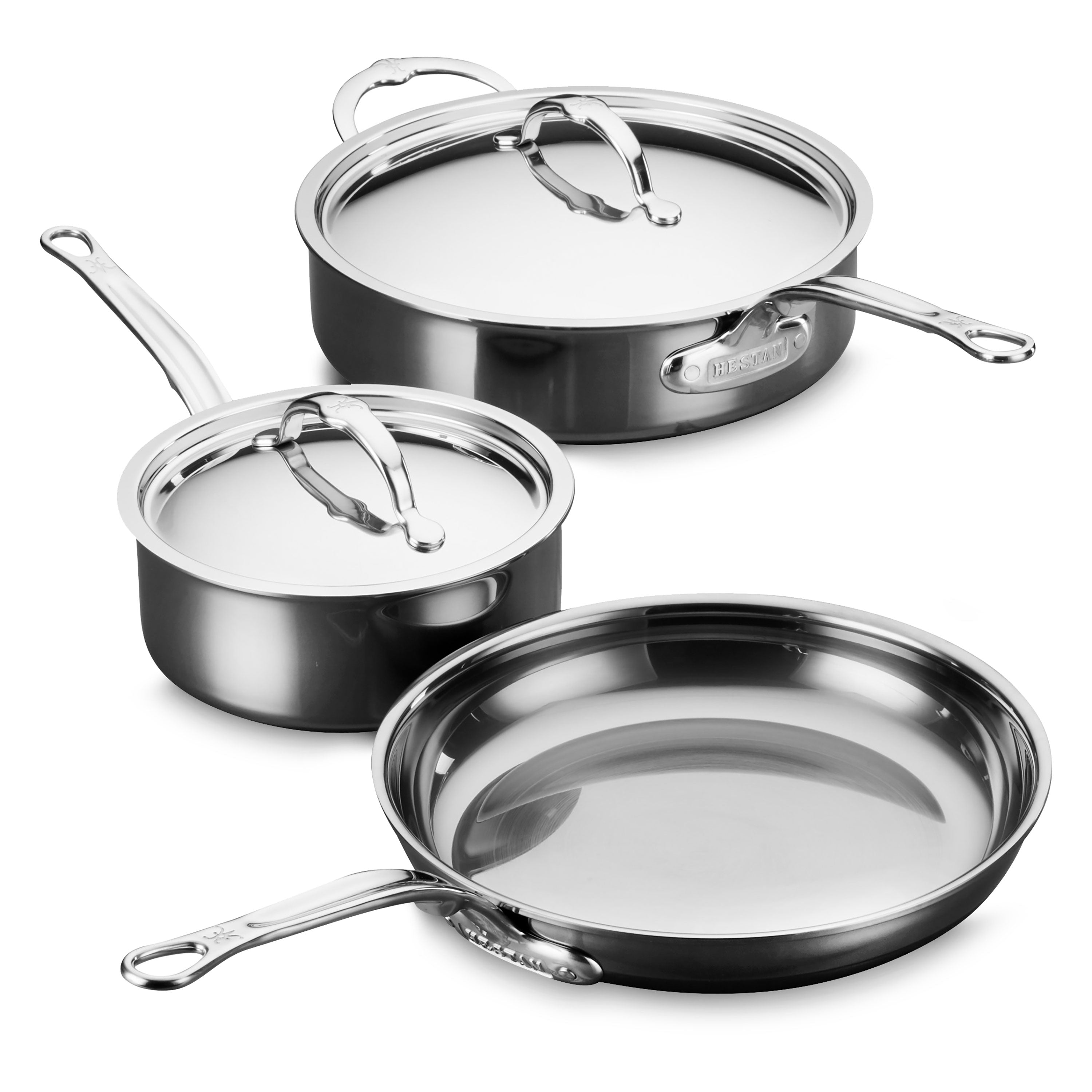 Hestan NanoBond 5 Piece Titanium Stainless Steel Cookware Set