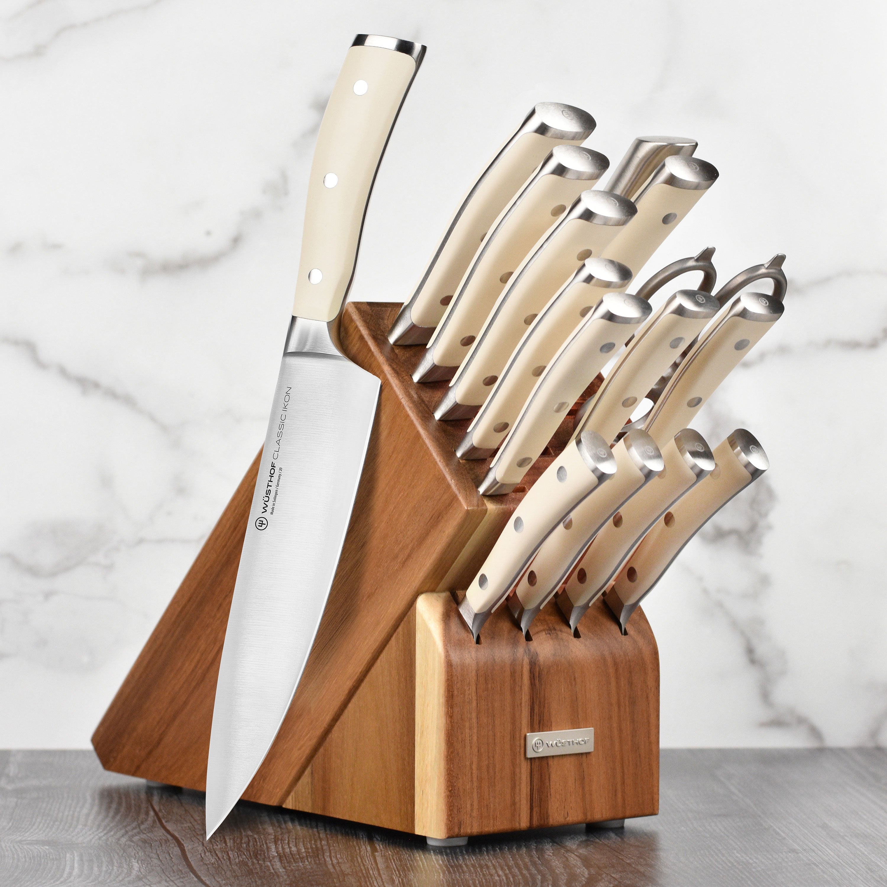 Wusthof Classic Ikon Creme 16 Piece Acacia Knife Block Set