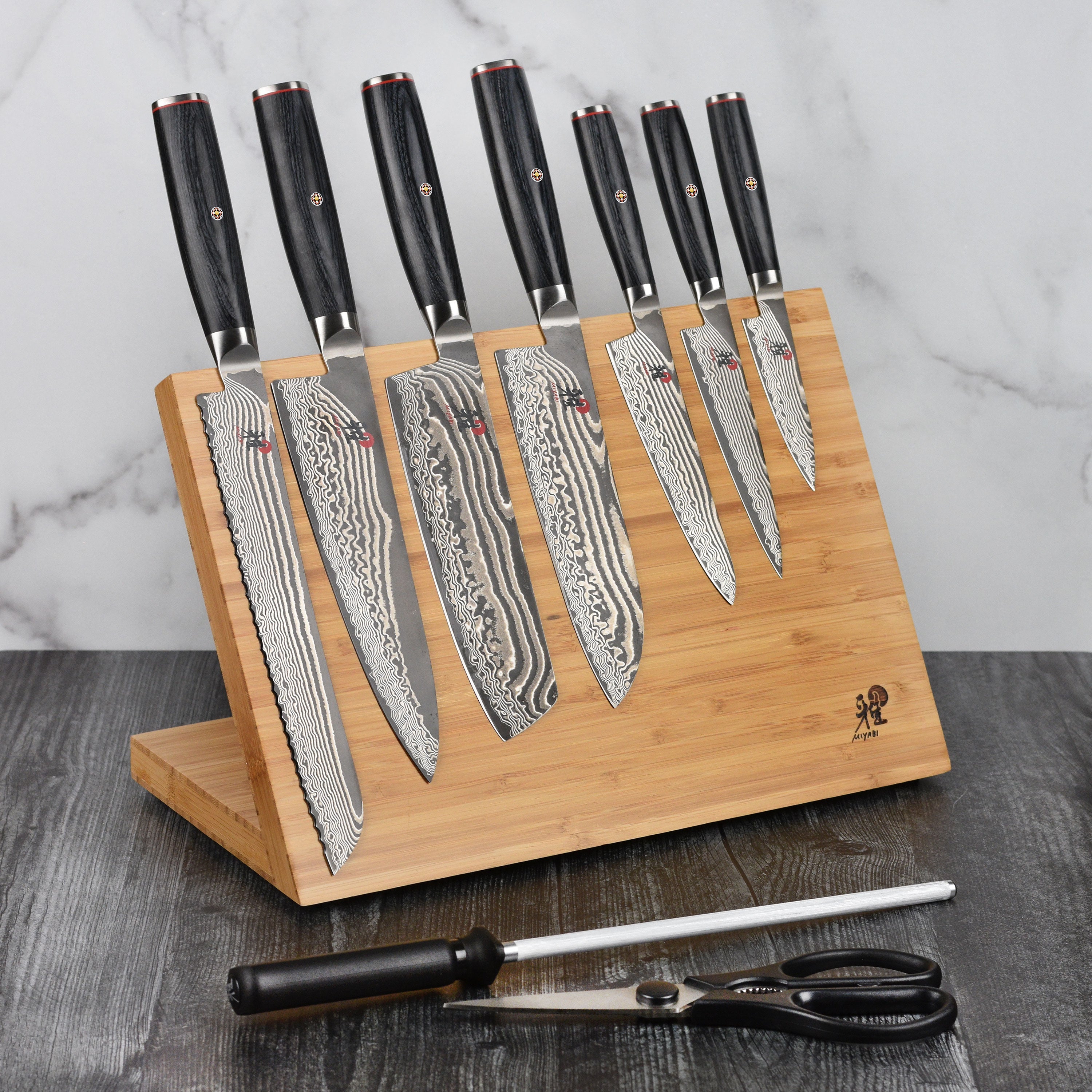 Miyabi Kaizen II 10 Piece Magnetic Easel Knife Block Set