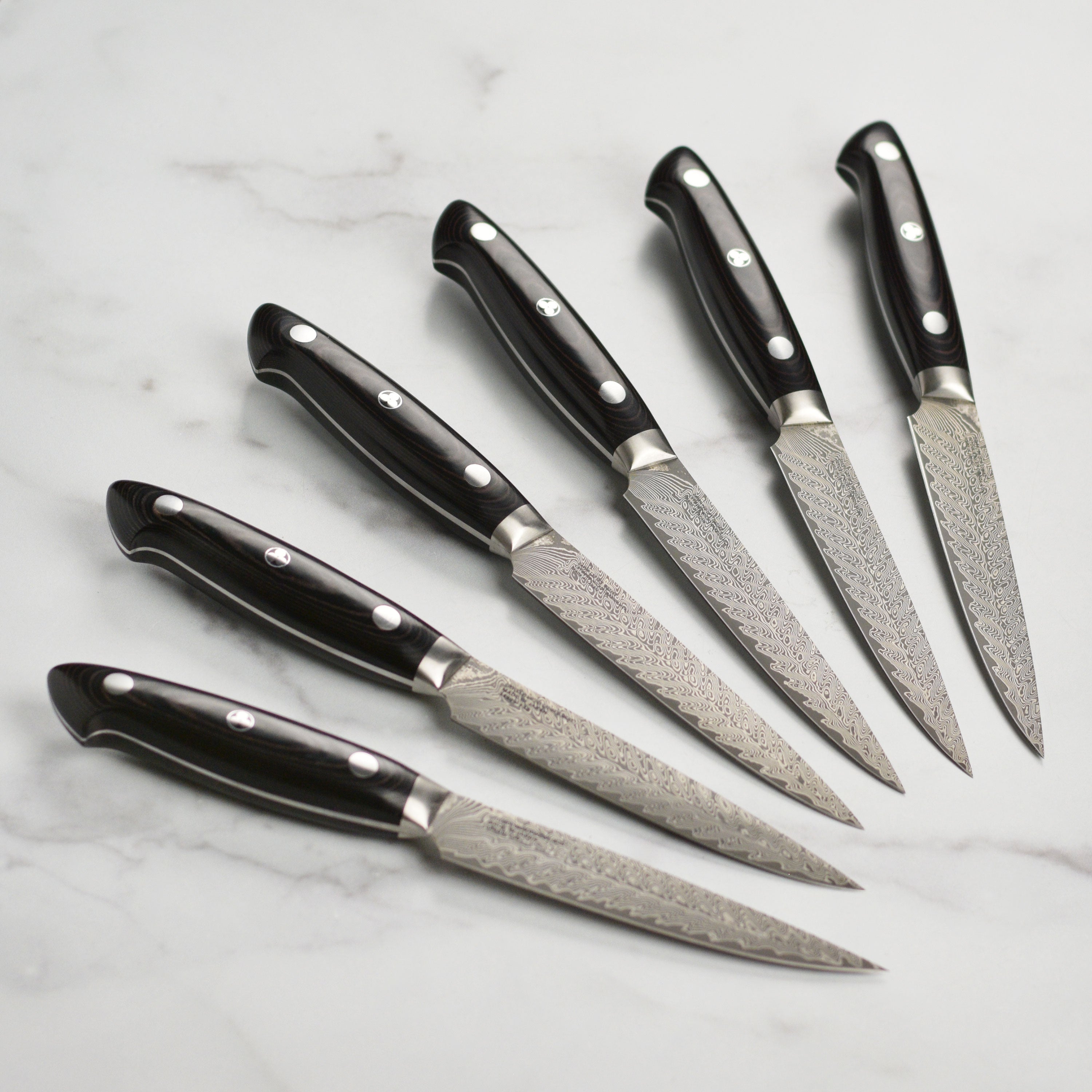 Kramer Stainless Damascus 6 Piece Steak Knife Set