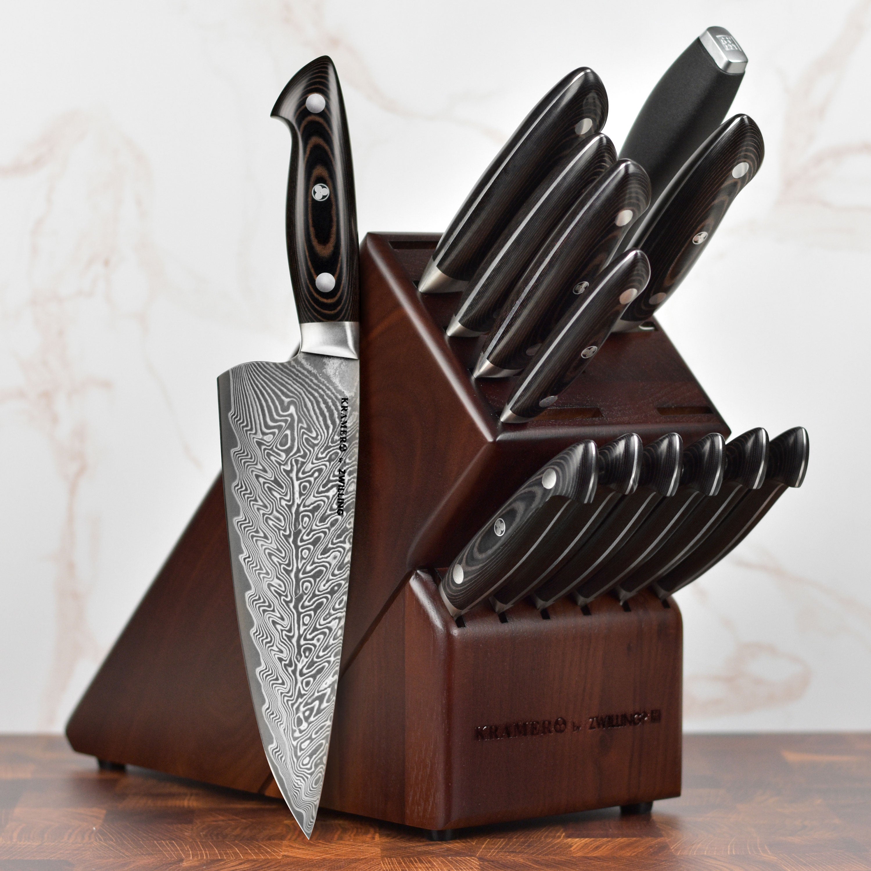 Kramer Stainless Damascus 14 Piece Knife Block Set