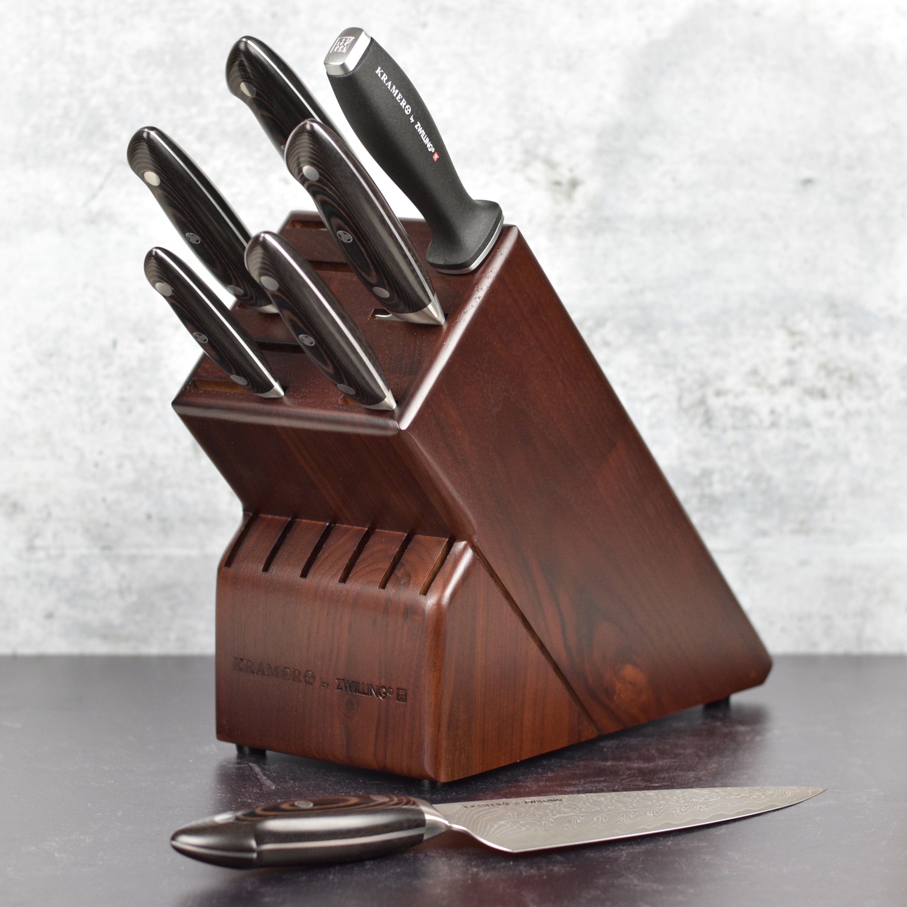 Kramer Stainless Damascus 8 Piece Knife Block Set