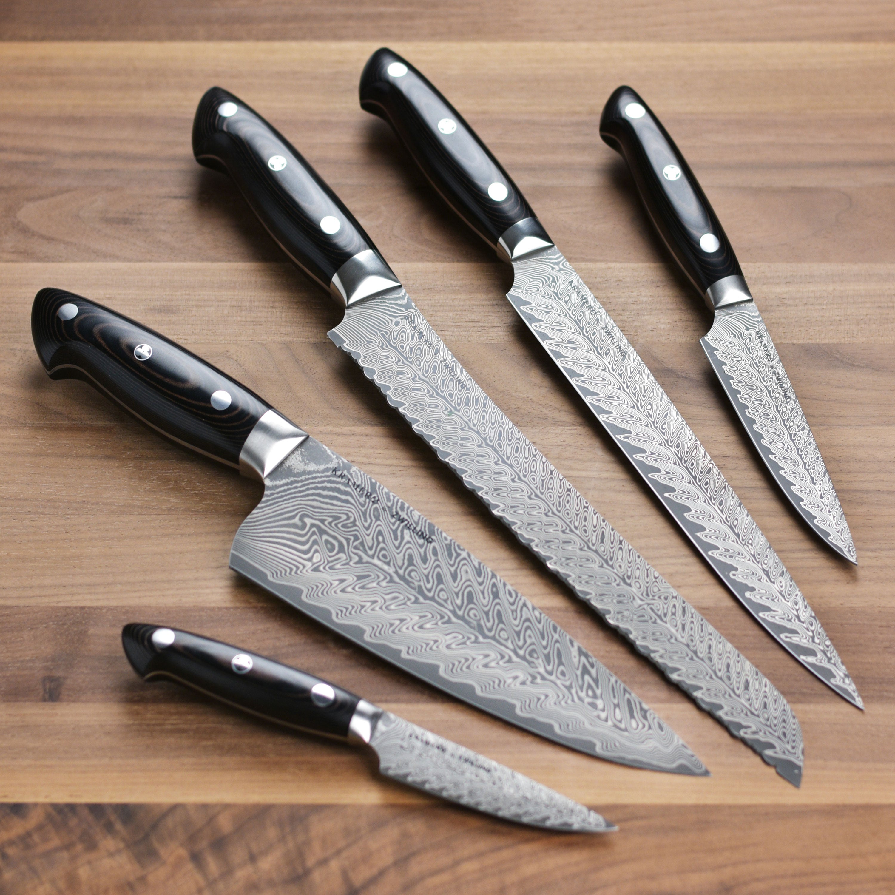 Kramer Stainless Damascus 7 Piece Knife Block Set