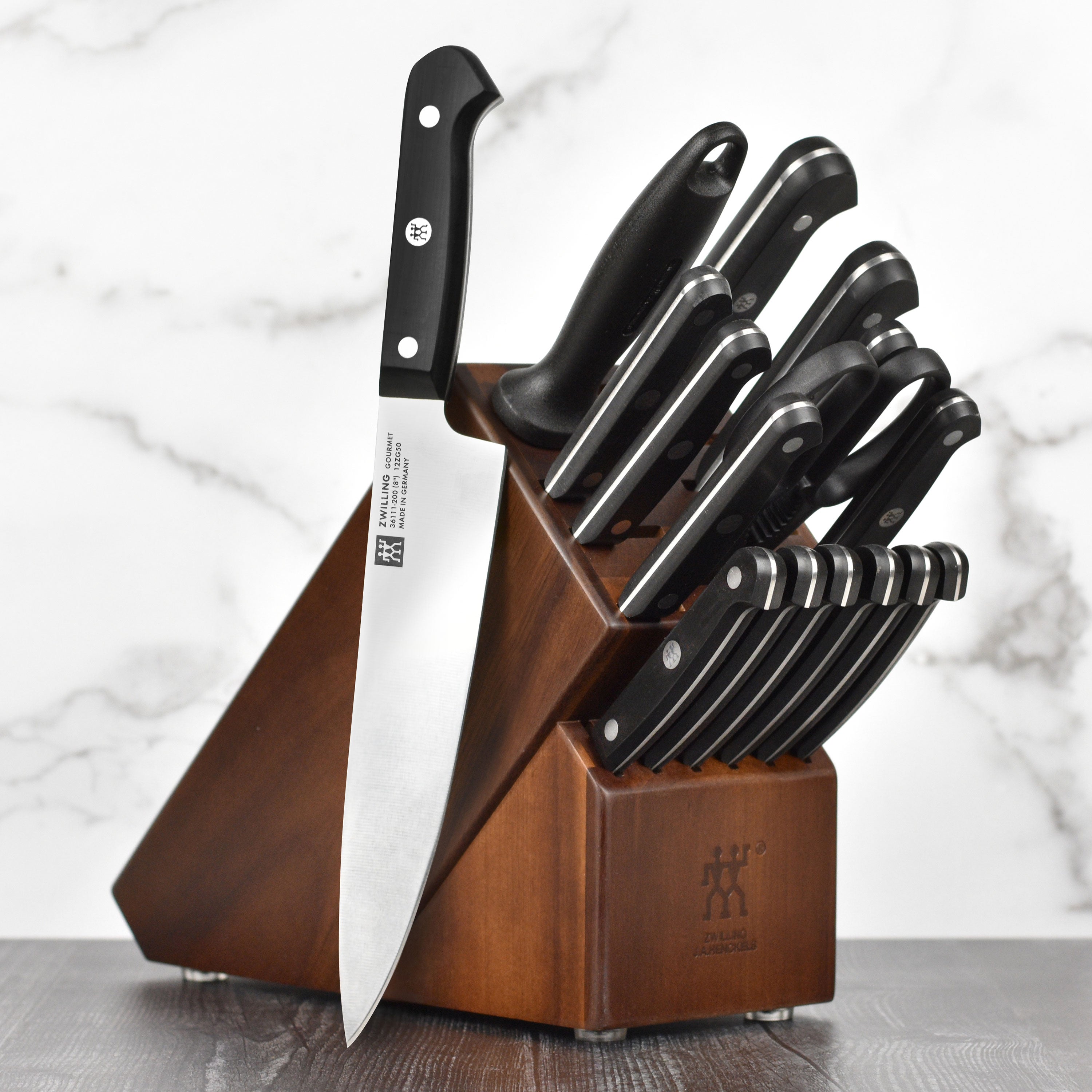 Zwilling Gourmet 17 Piece Acacia Knife Block Set