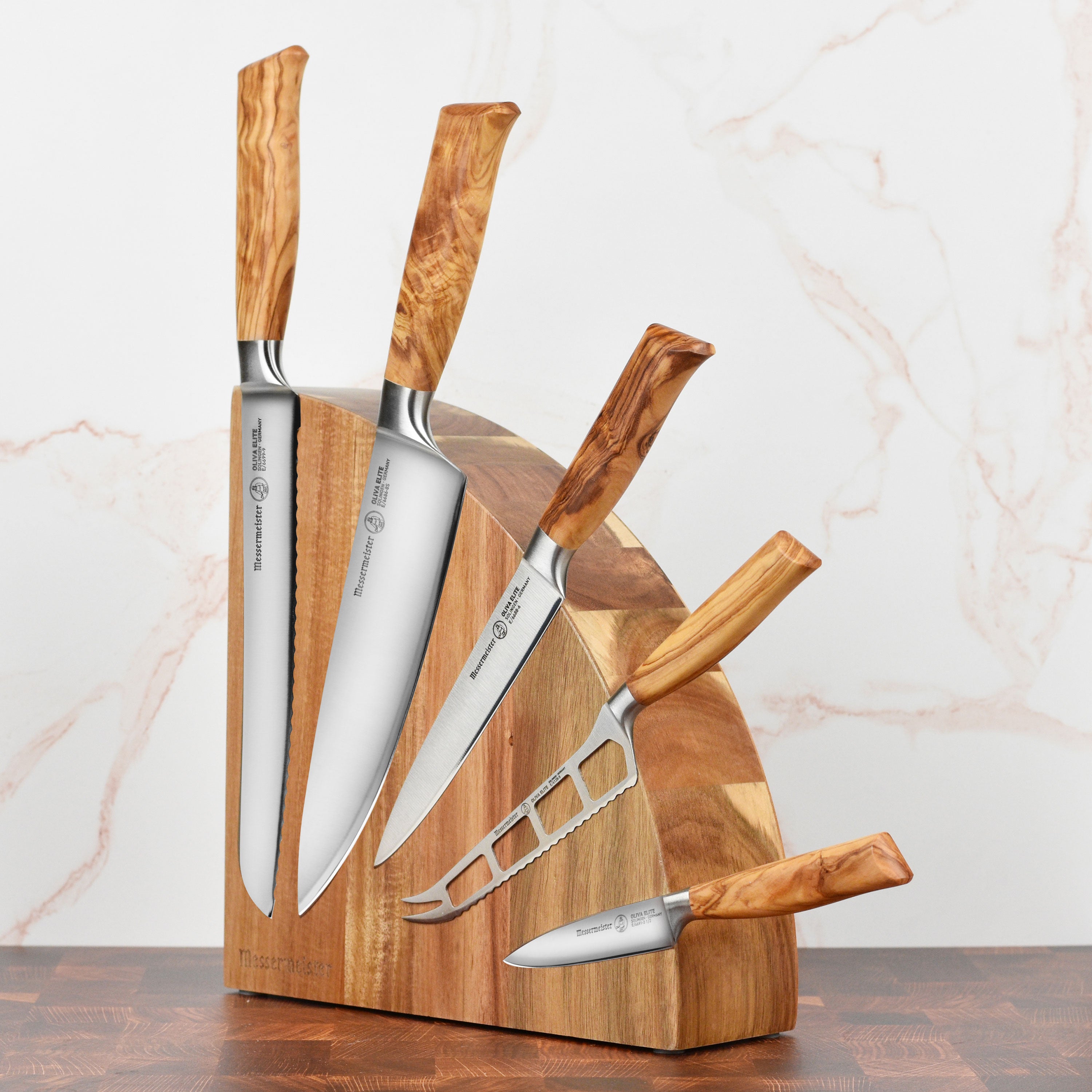 Messermeister Oliva Elite 6 Piece Magnetic Knife Block Set