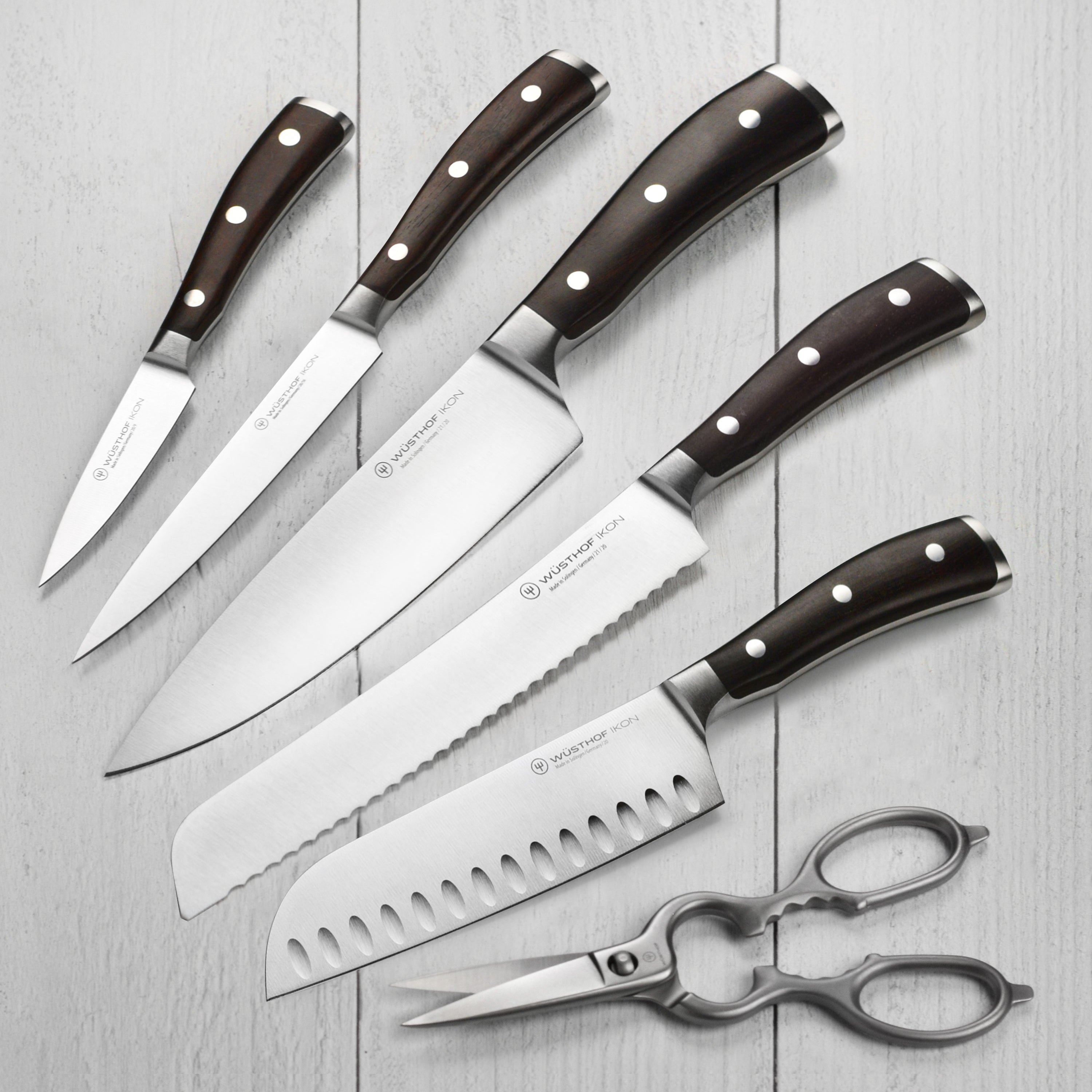 Wusthof Ikon Blackwood 7 Piece Walnut Slim Knife Block Set