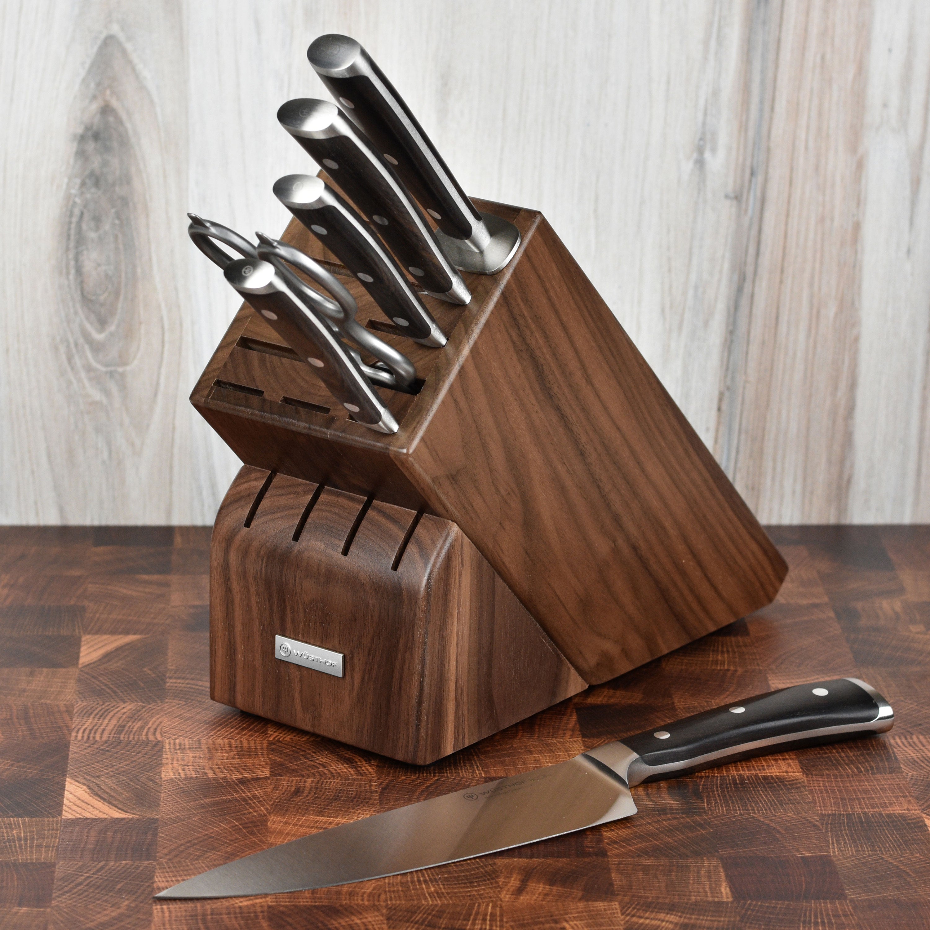 Wusthof Ikon Blackwood 7 Piece Walnut Knife Block Set