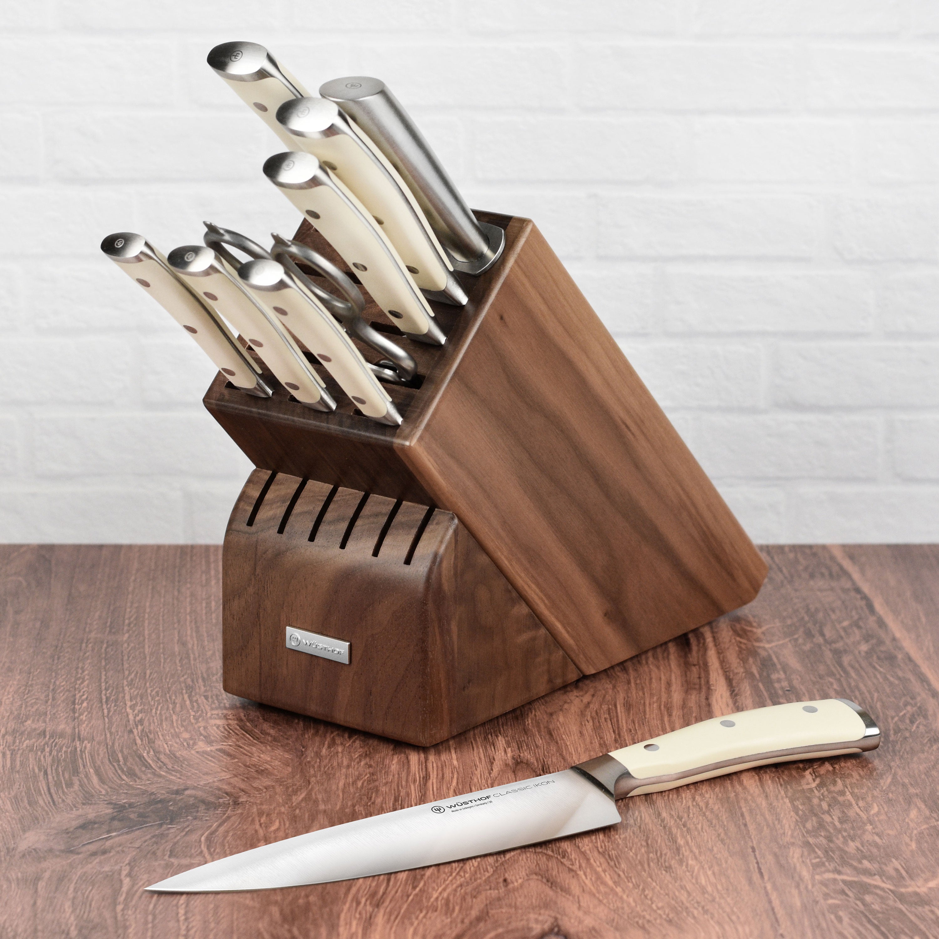 Wusthof Classic Ikon Creme 10 Piece Walnut Knife Block Set