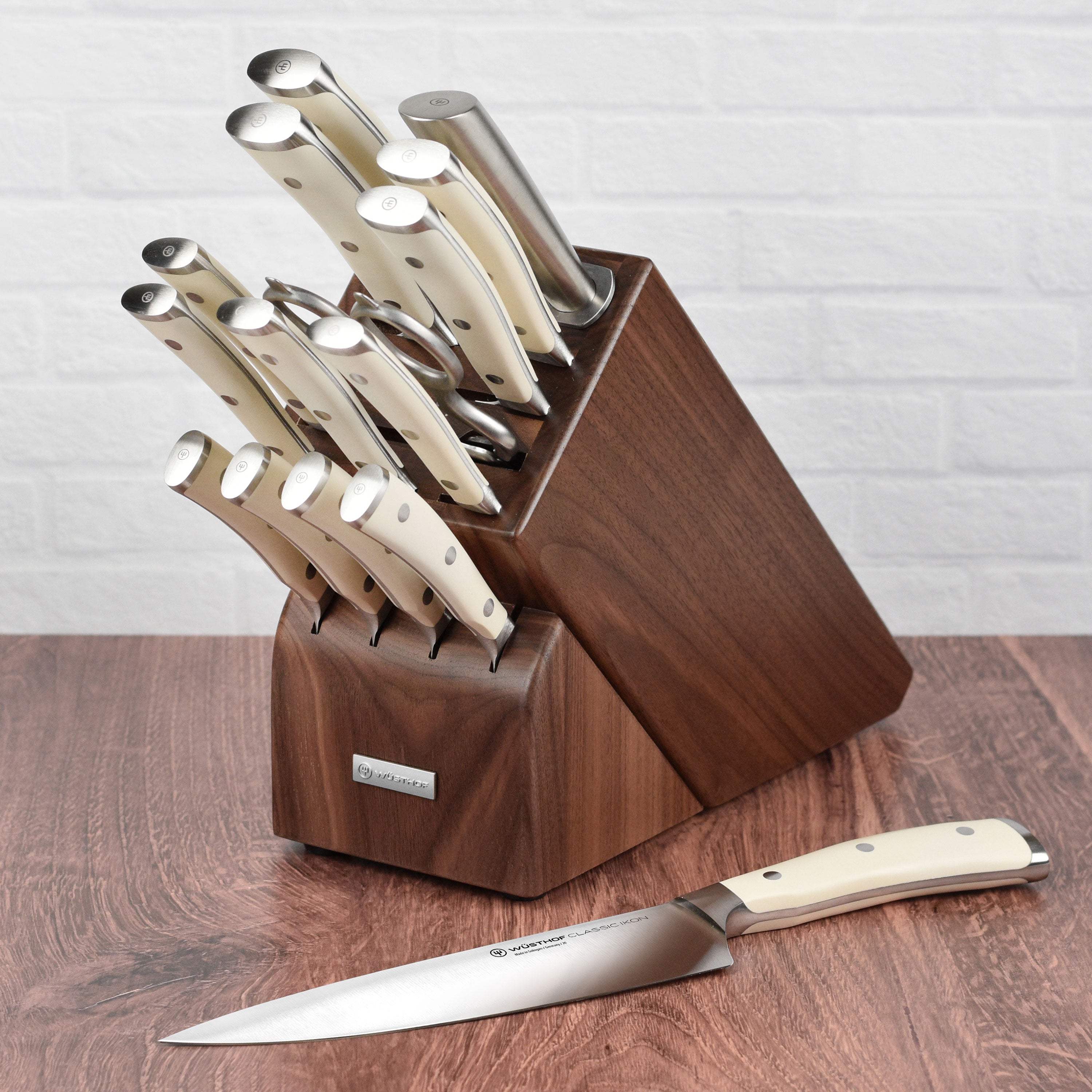 Wusthof Classic Ikon Creme 16 Piece Walnut Knife Block Set