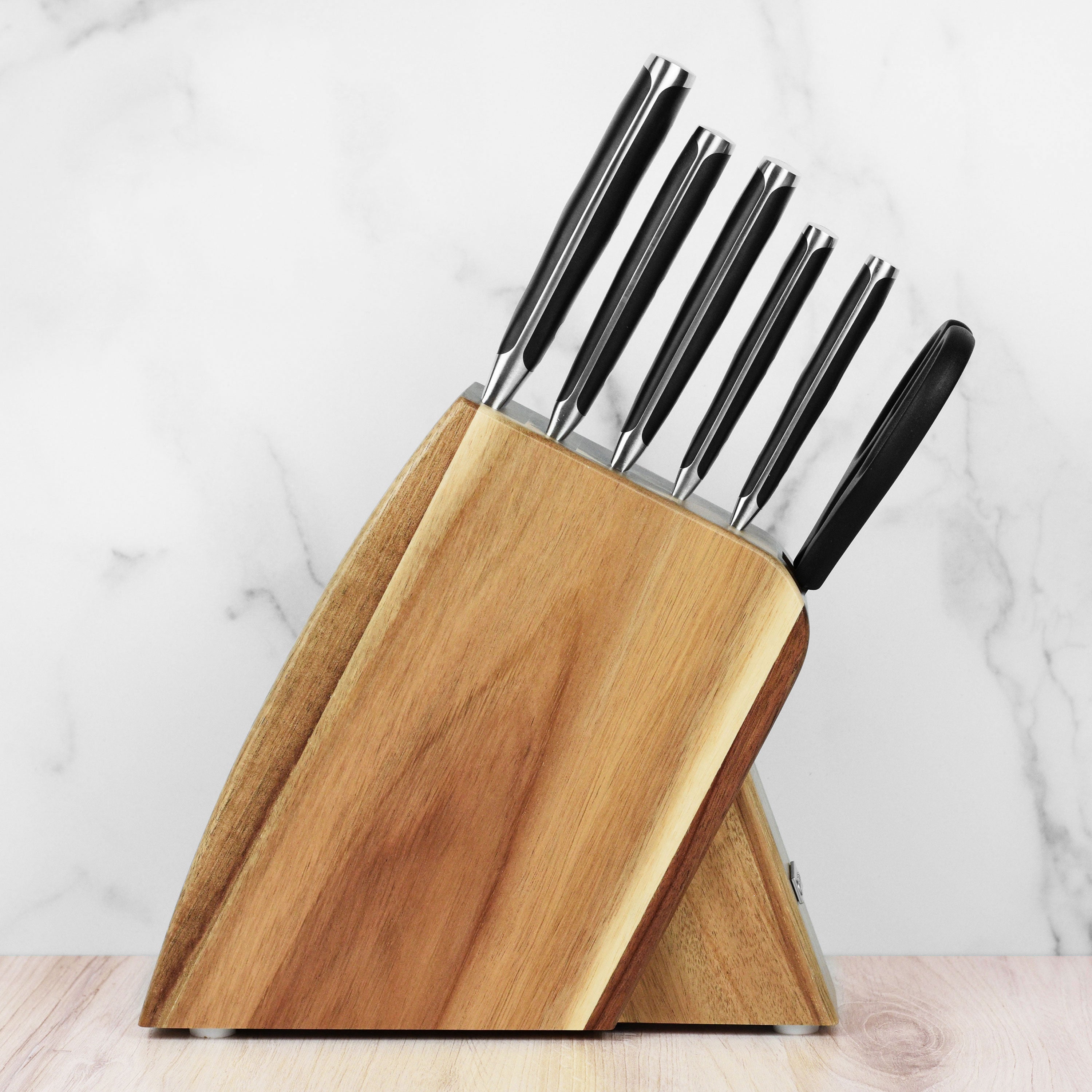 Wusthof Classic Ikon 7 Piece Acacia Slim Knife Block Set