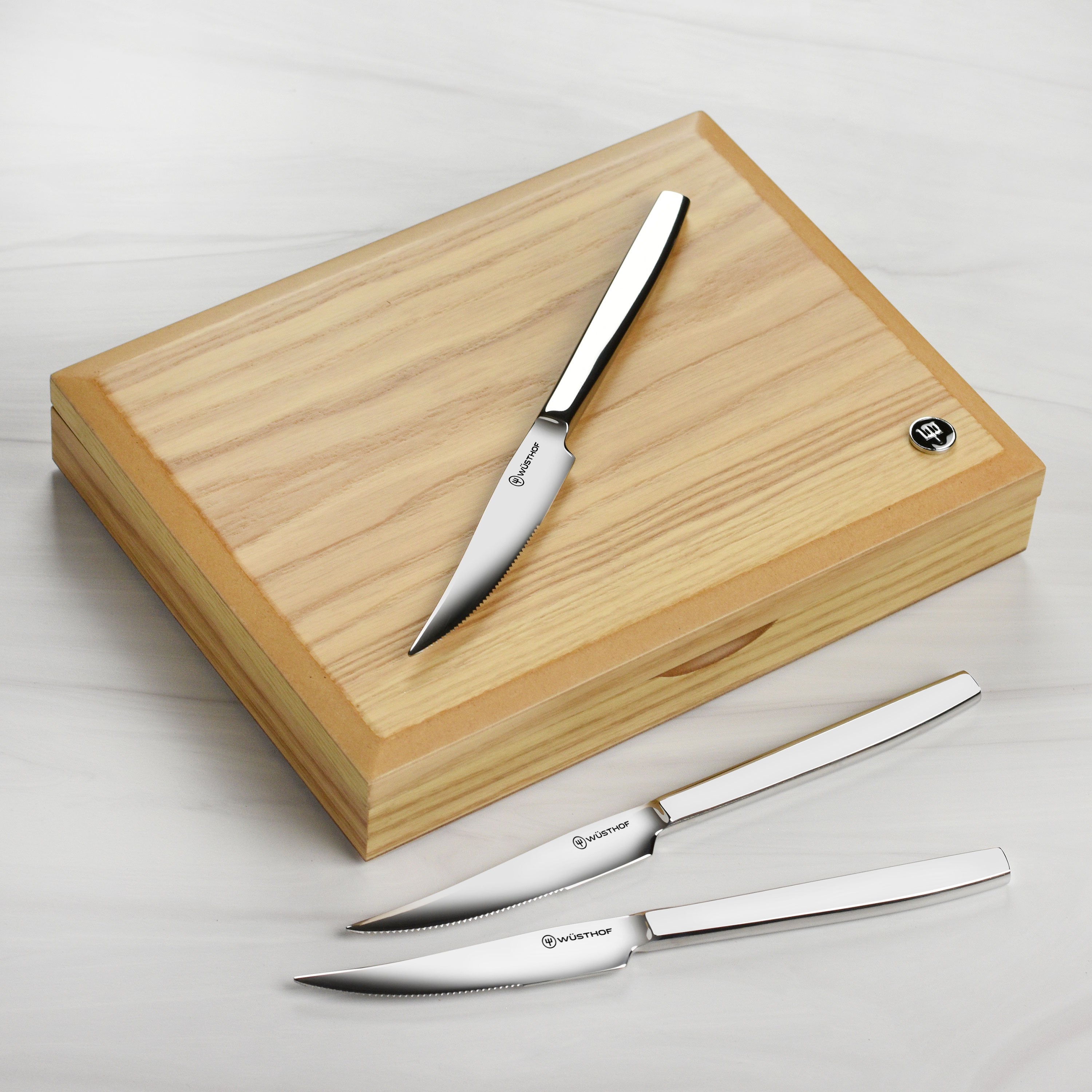 Wusthof 8 Piece Stainless Steel Steak Knife Set with Olivewood Case