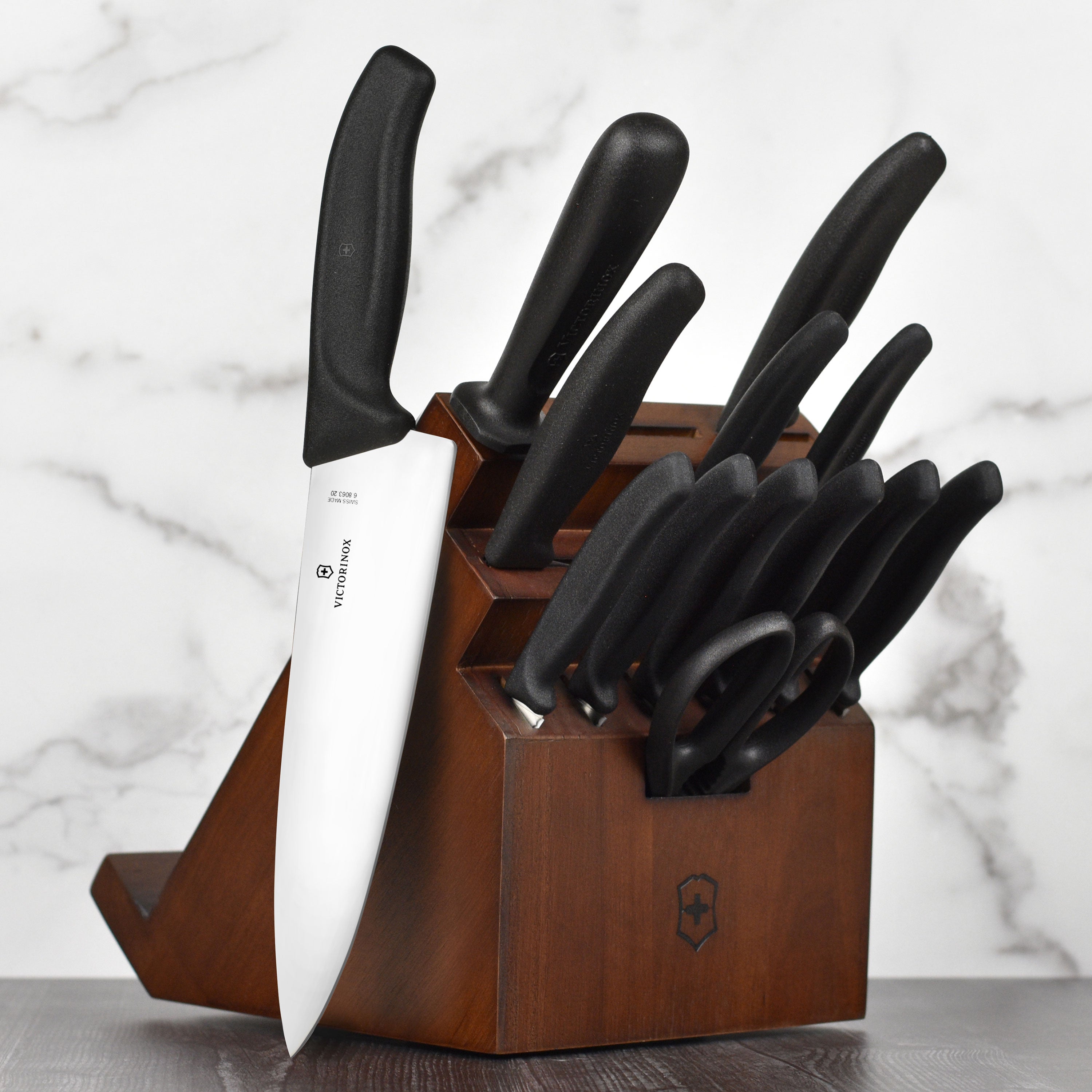 Victorinox Swiss Classic 14 Piece Walnut Swivel Knife Block Set