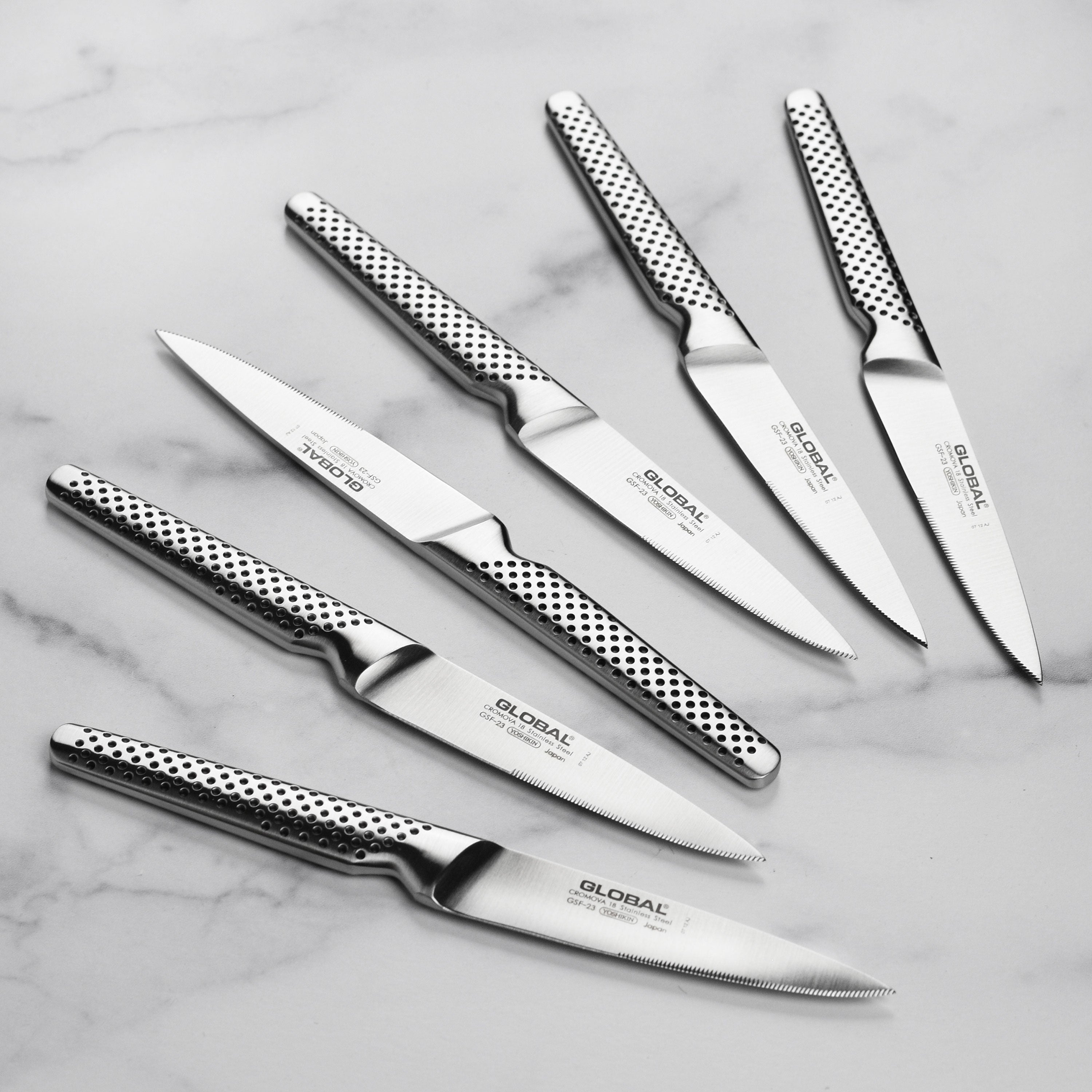 Global 6 Piece Serrated Steak Knife Set