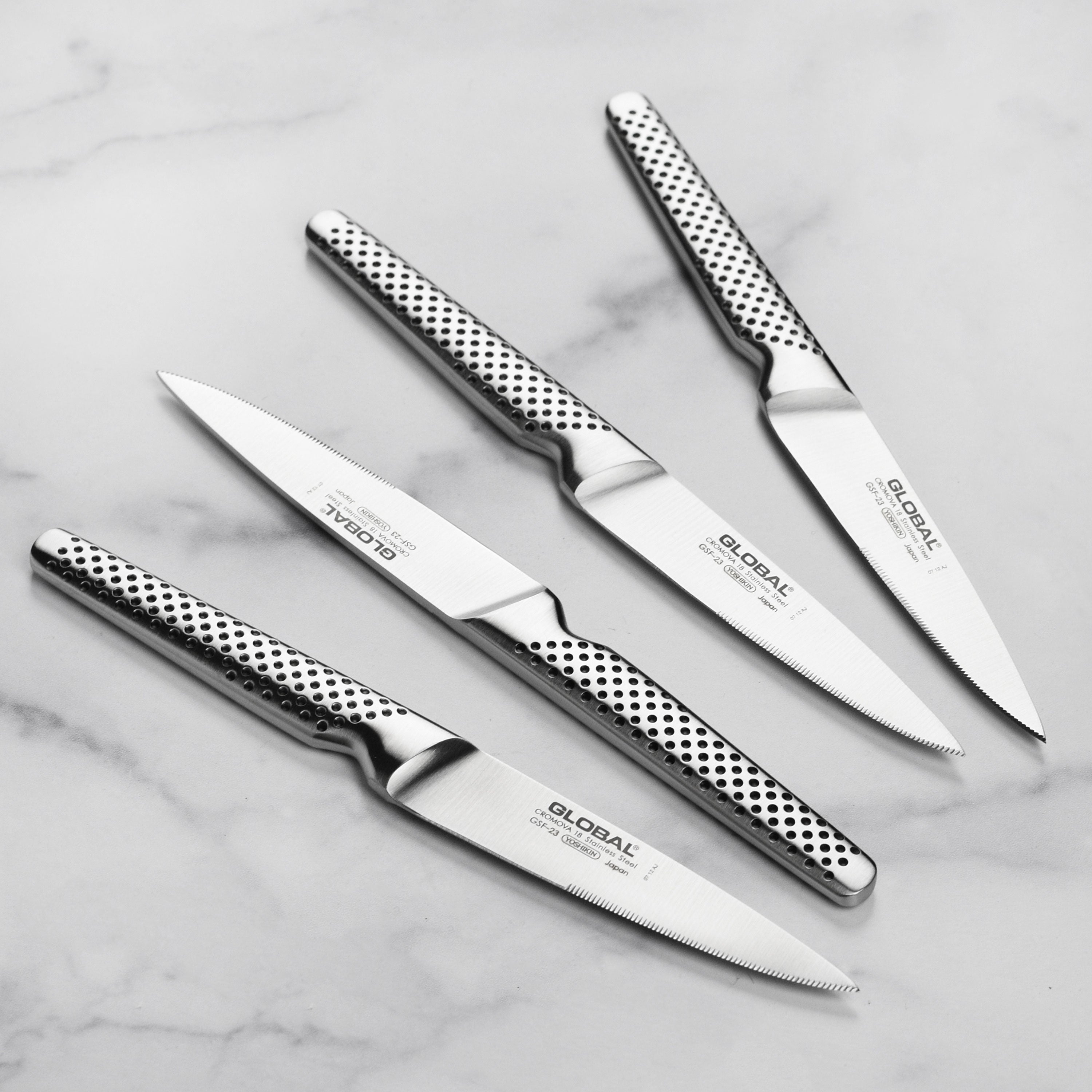 Global 4 Piece Serrated Steak Knife Set