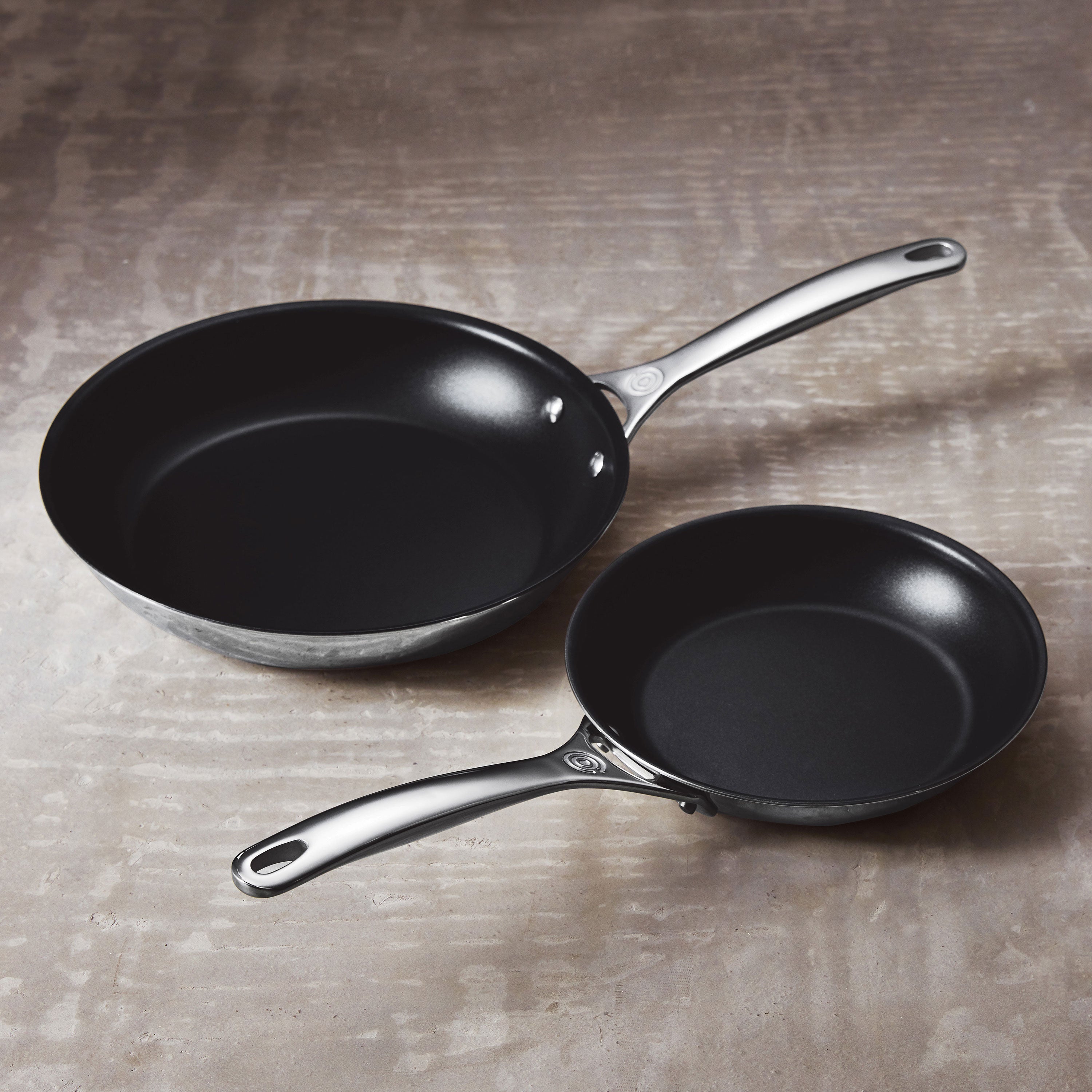 Le Creuset Stainless Steel 2 Piece Nonstick Skillet Set