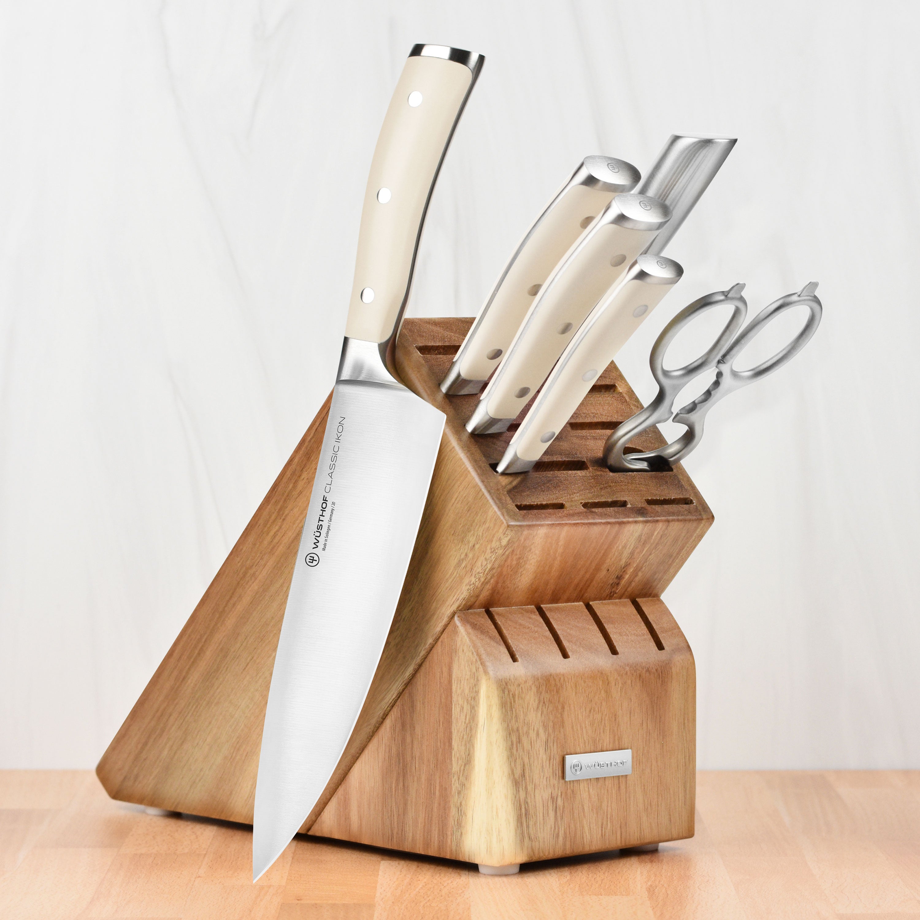 Wusthof Classic Ikon Creme 7 Piece Acacia Knife Block Set