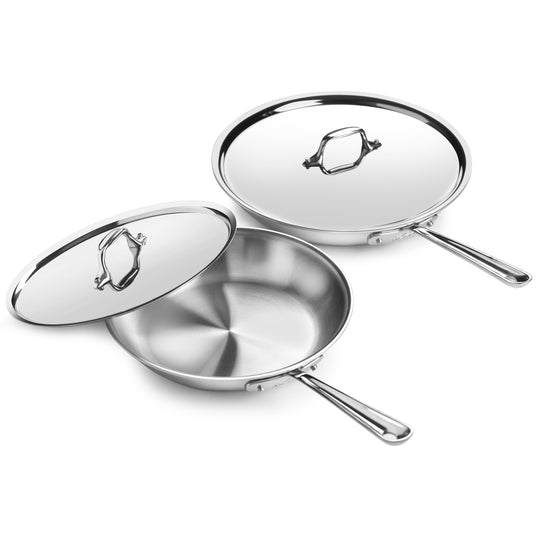 All-Clad Nonstick Fry Pan Set - d3 Stainless Steel Skillets – Cutlery and  More