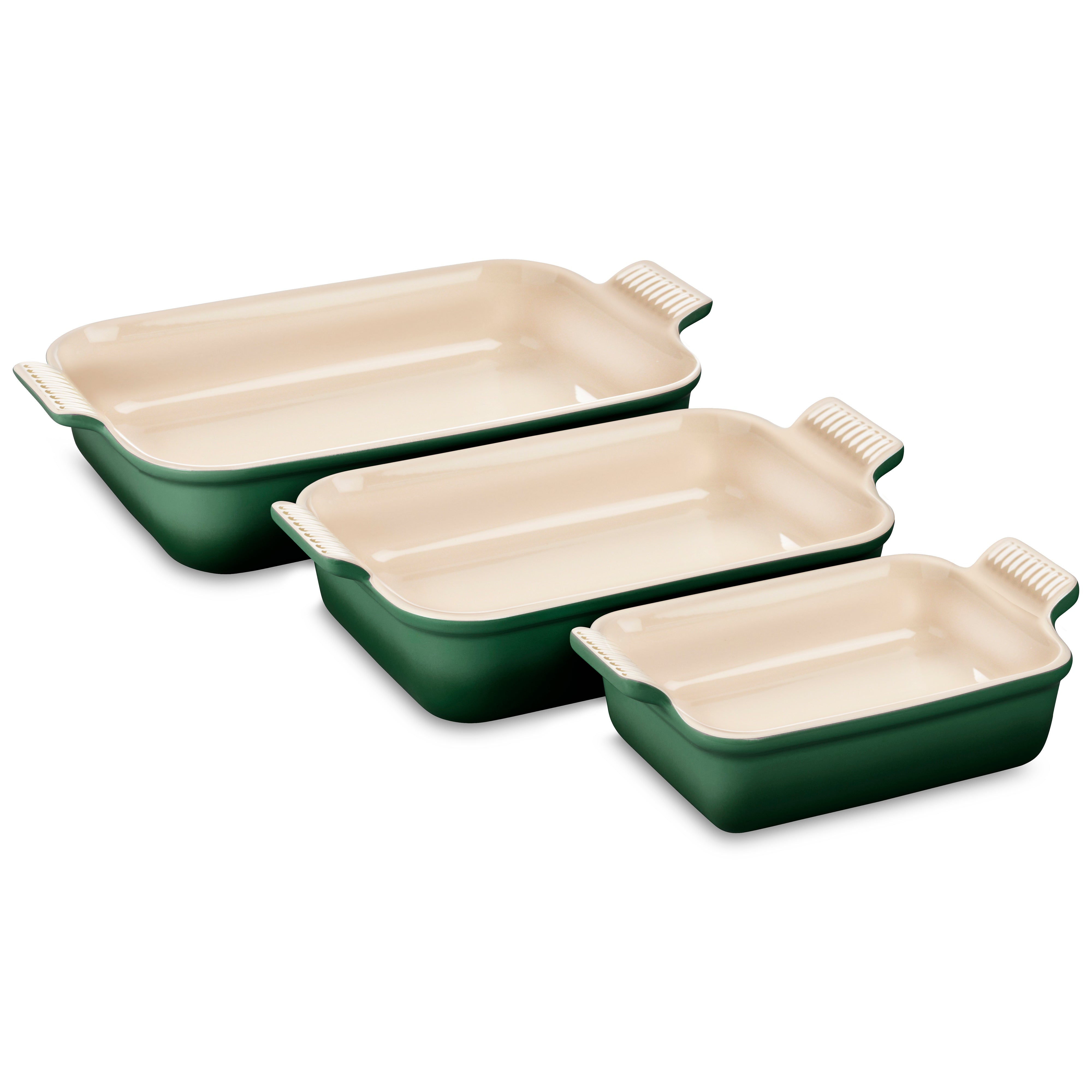 Le Creuset Heritage Stoneware 3 Piece Artichaut Rectangular Dish Set