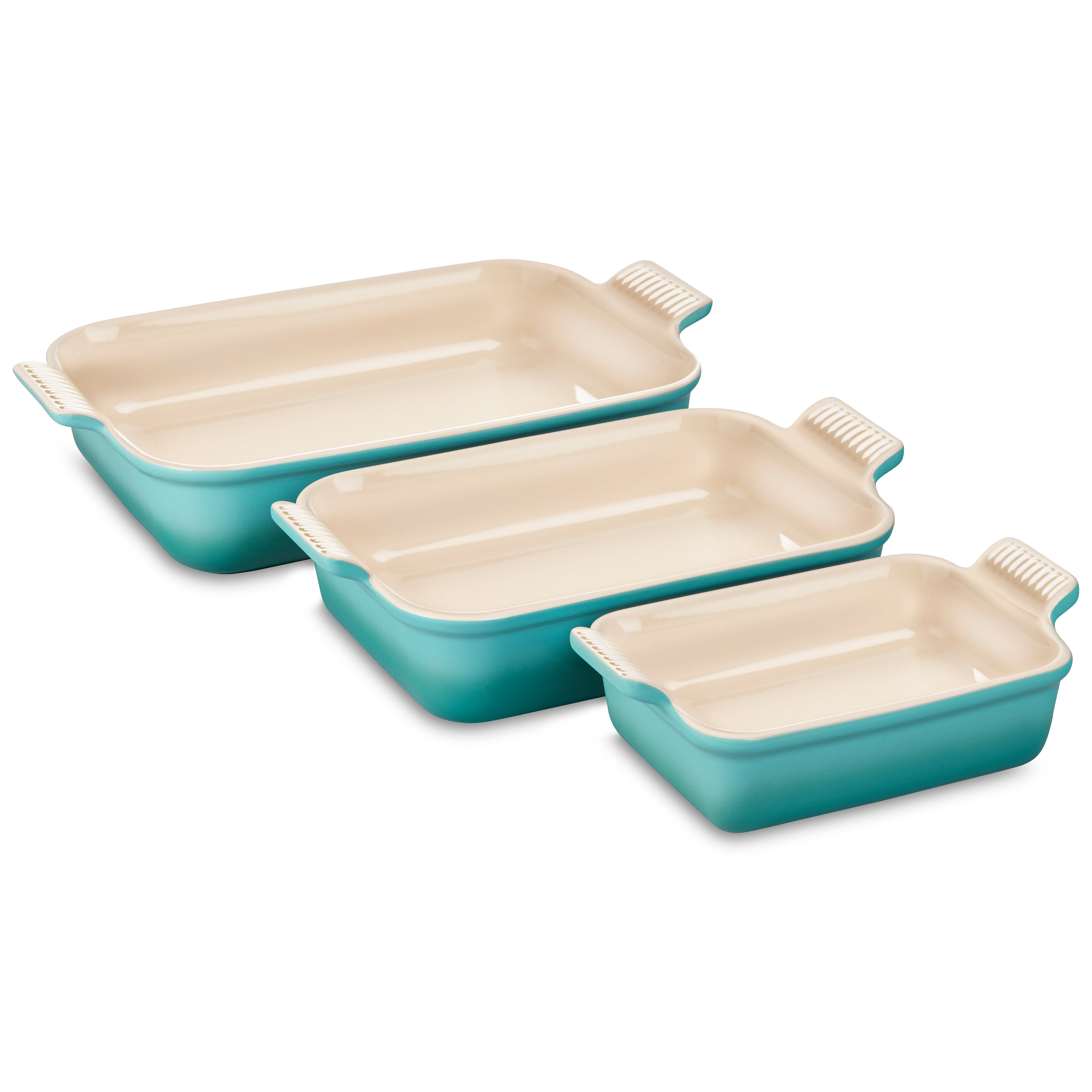 Le Creuset Heritage Stoneware 3 Piece Caribbean Rectangular Dish Set