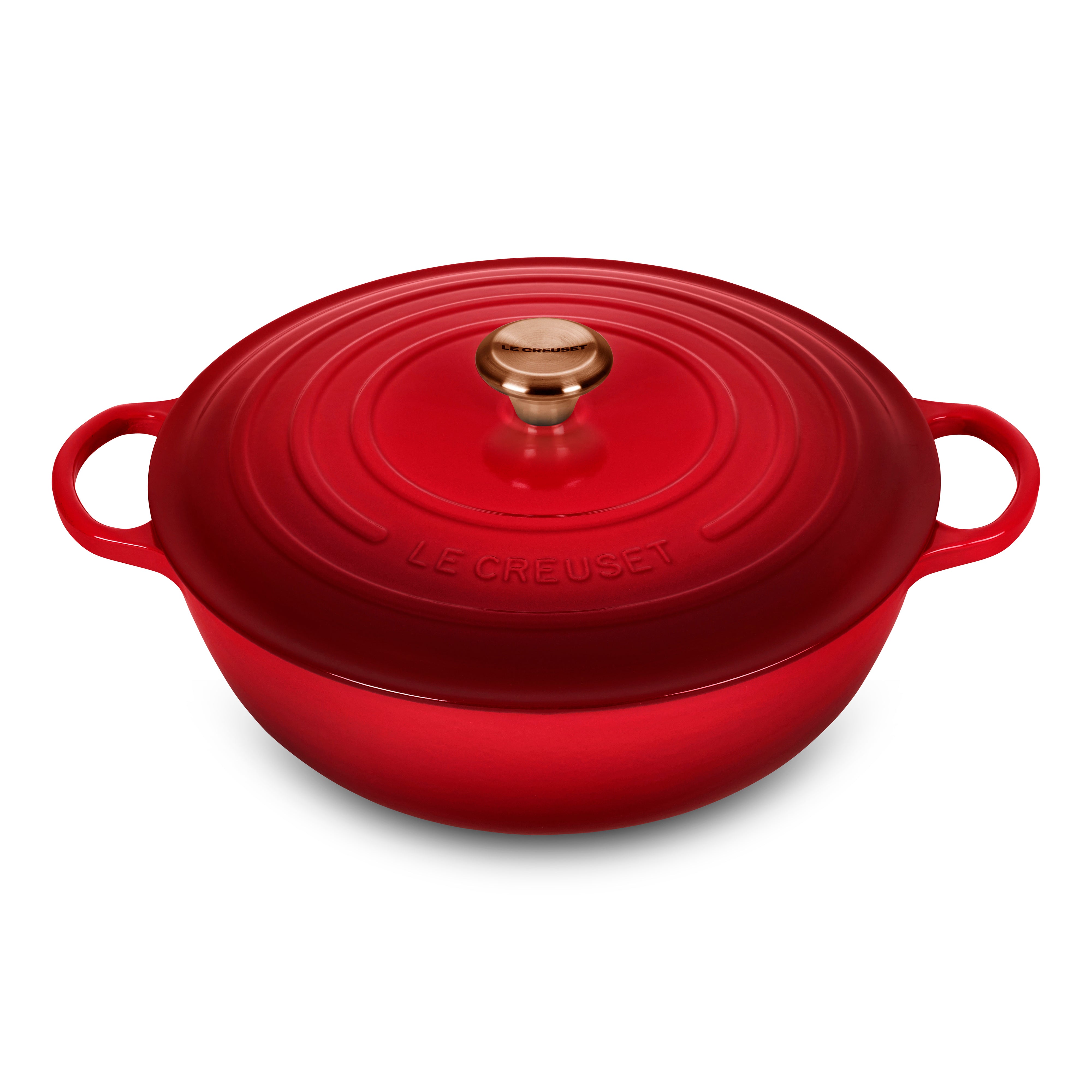 Le Creuset Signature Cast Iron 7.5-quart Cerise Chef's Oven with Copper Knob