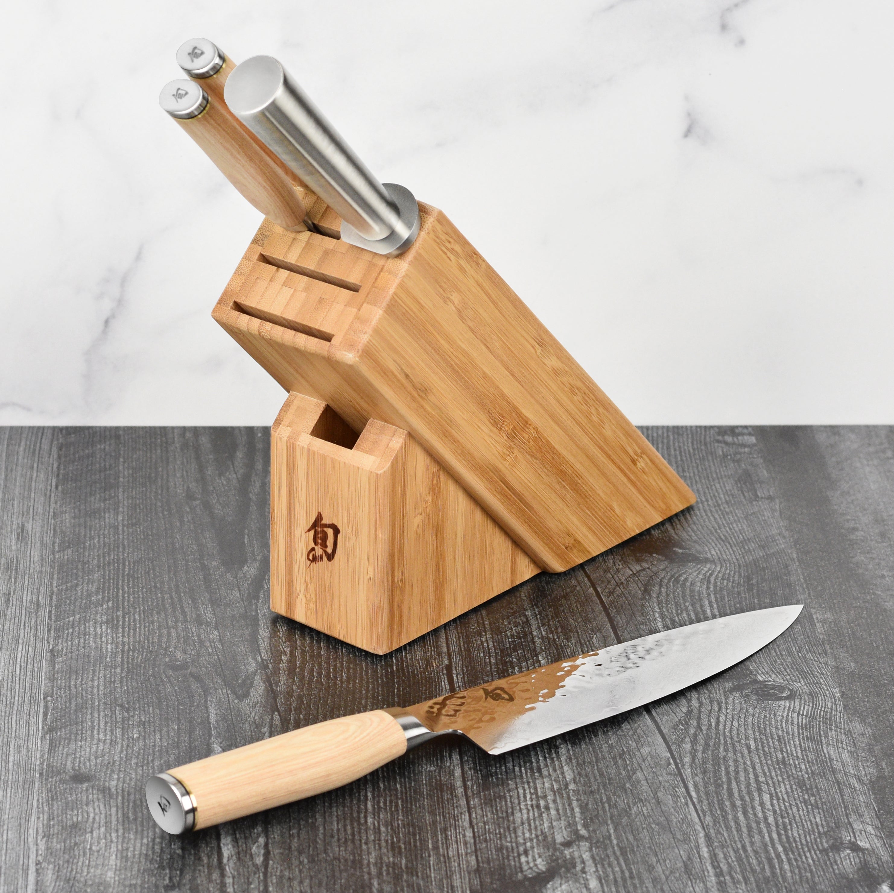 Shun Premier Blonde 5 Piece Slimline Knife Block Set