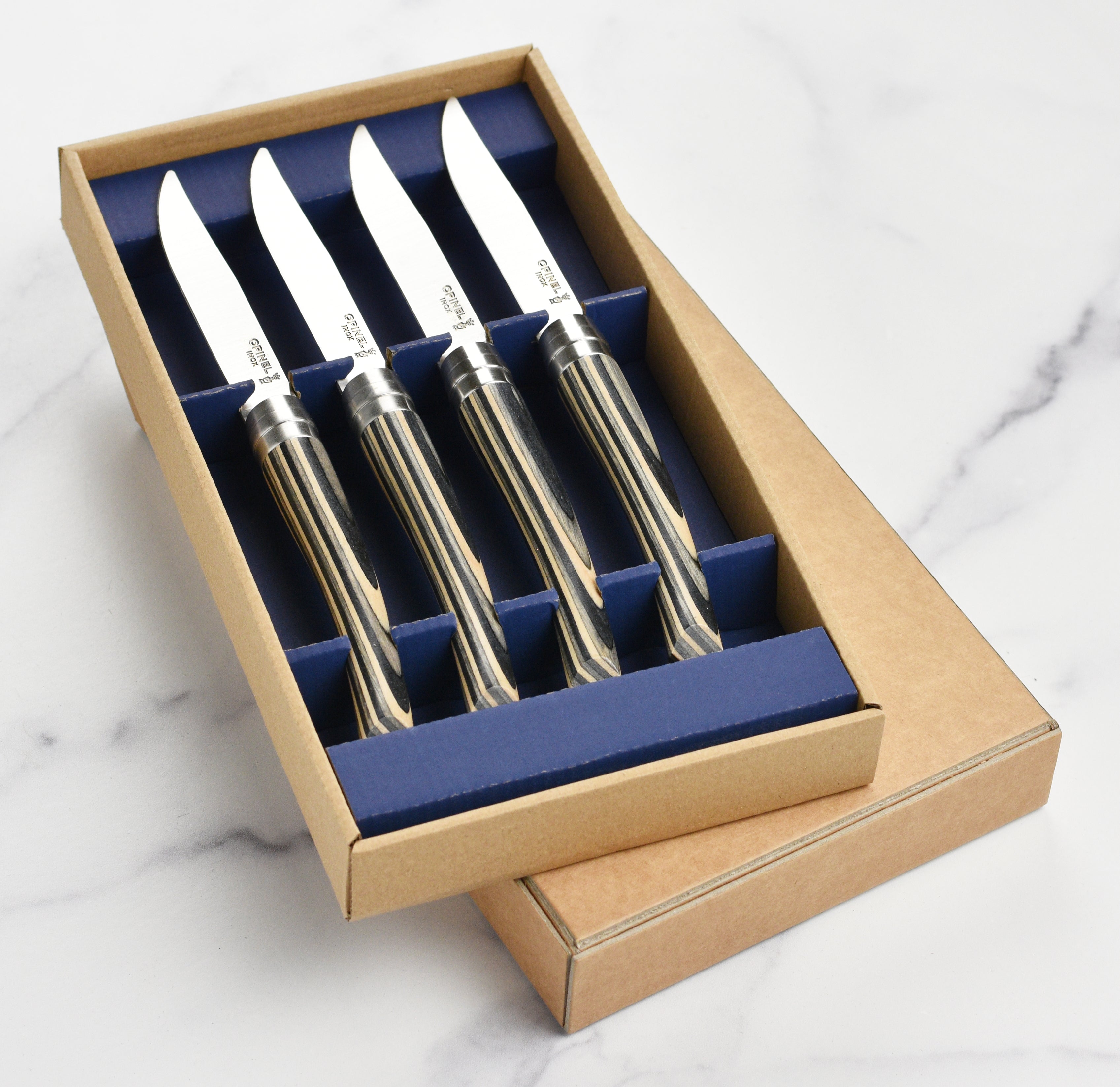 Opinel 4 Piece Birchwood Handle Steak Knife Set