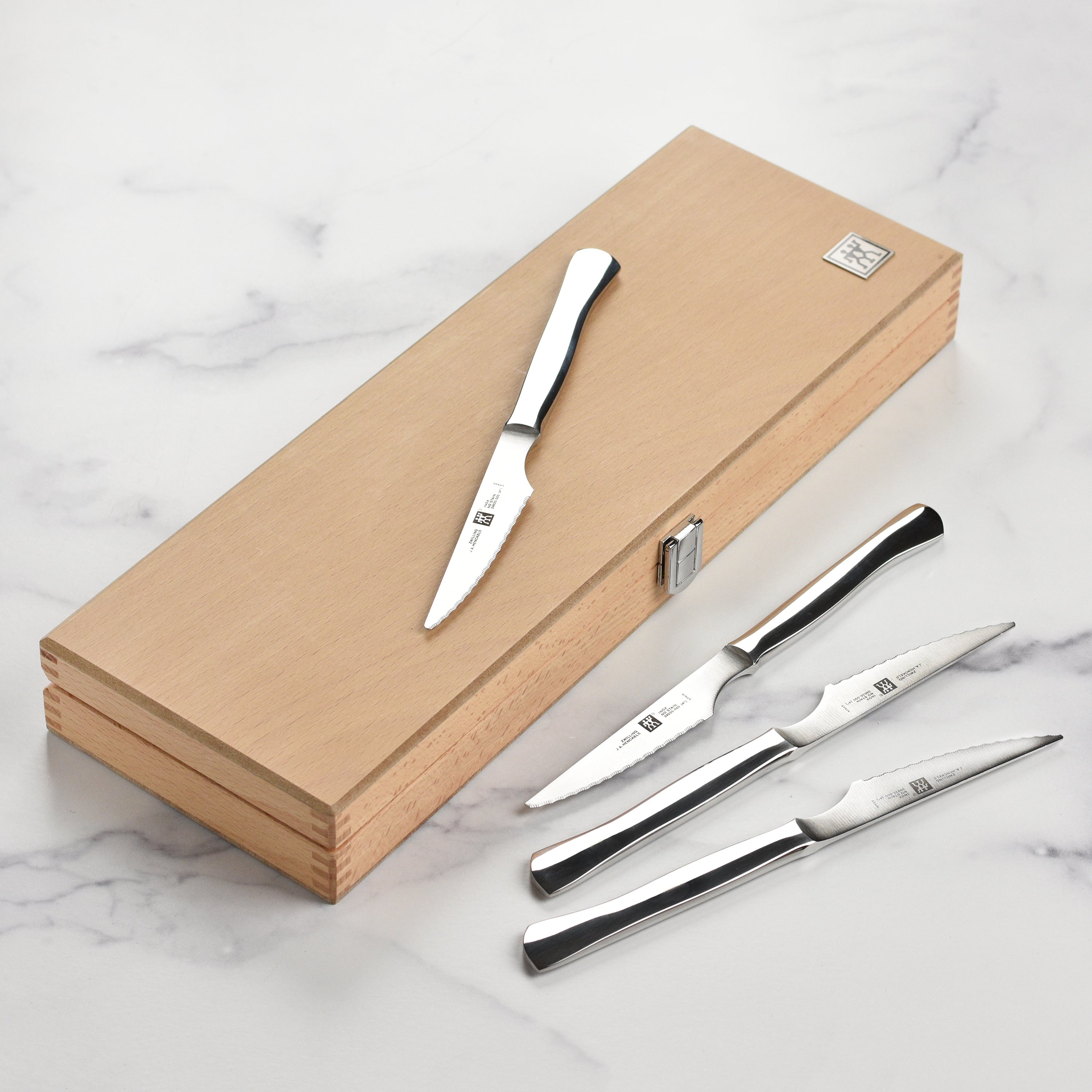 Zwilling 8 Piece Stainless Steel Serrated Steak Knife Set with Case