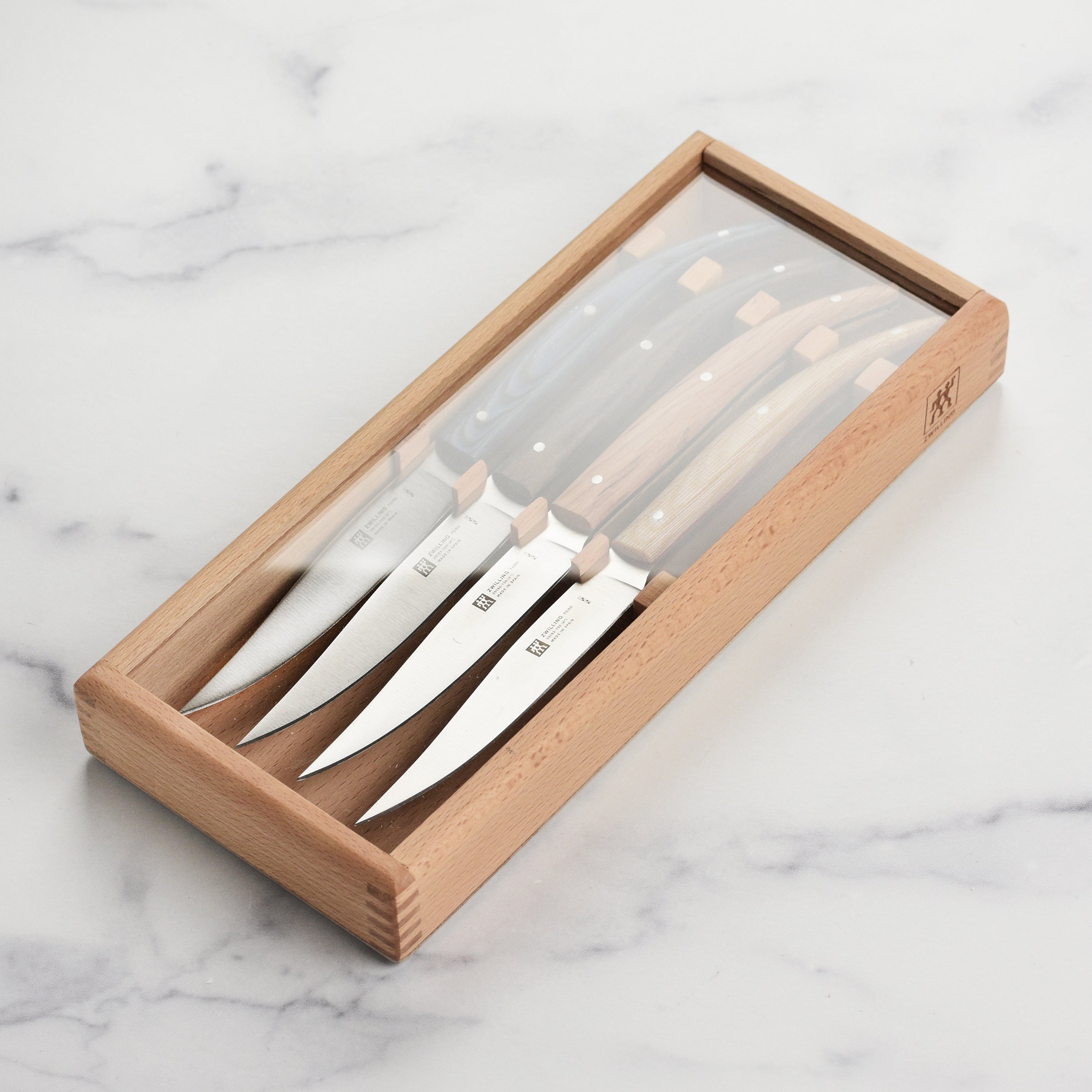 Zwilling 4 Piece Toro Steak Knife Set with Wood Gift Box