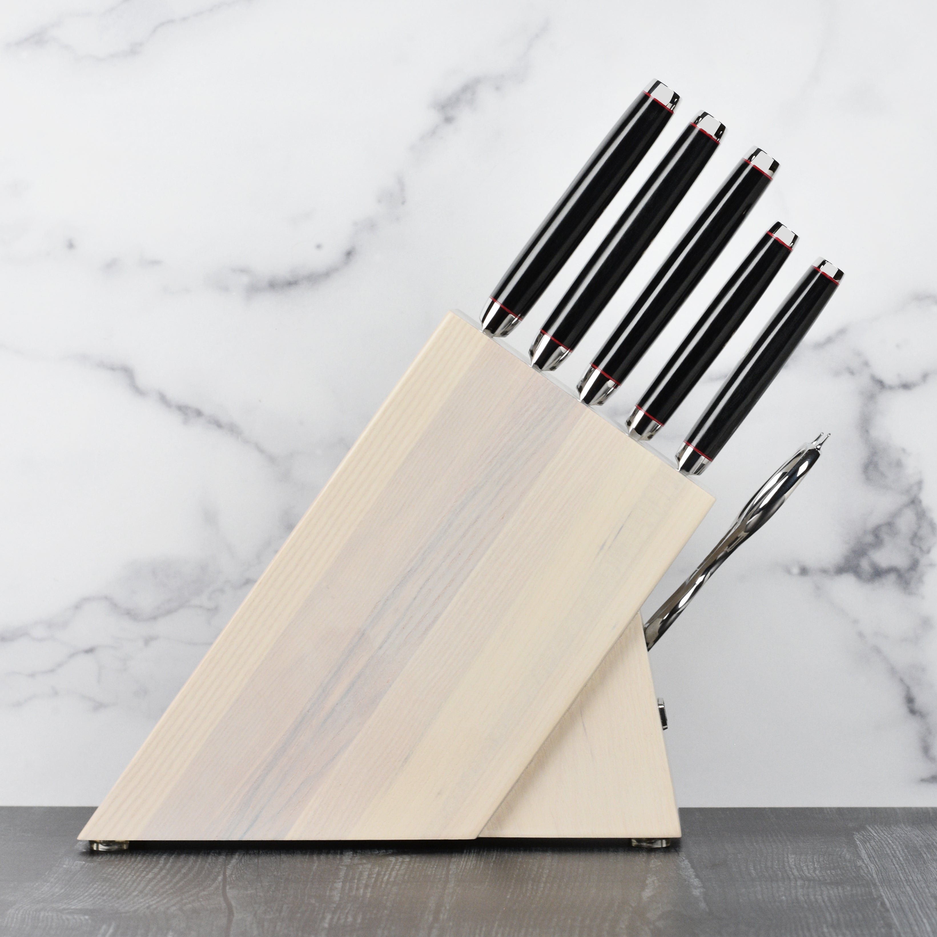 Enso SG2 7 Piece Gray Ash Slim Knife Block Set