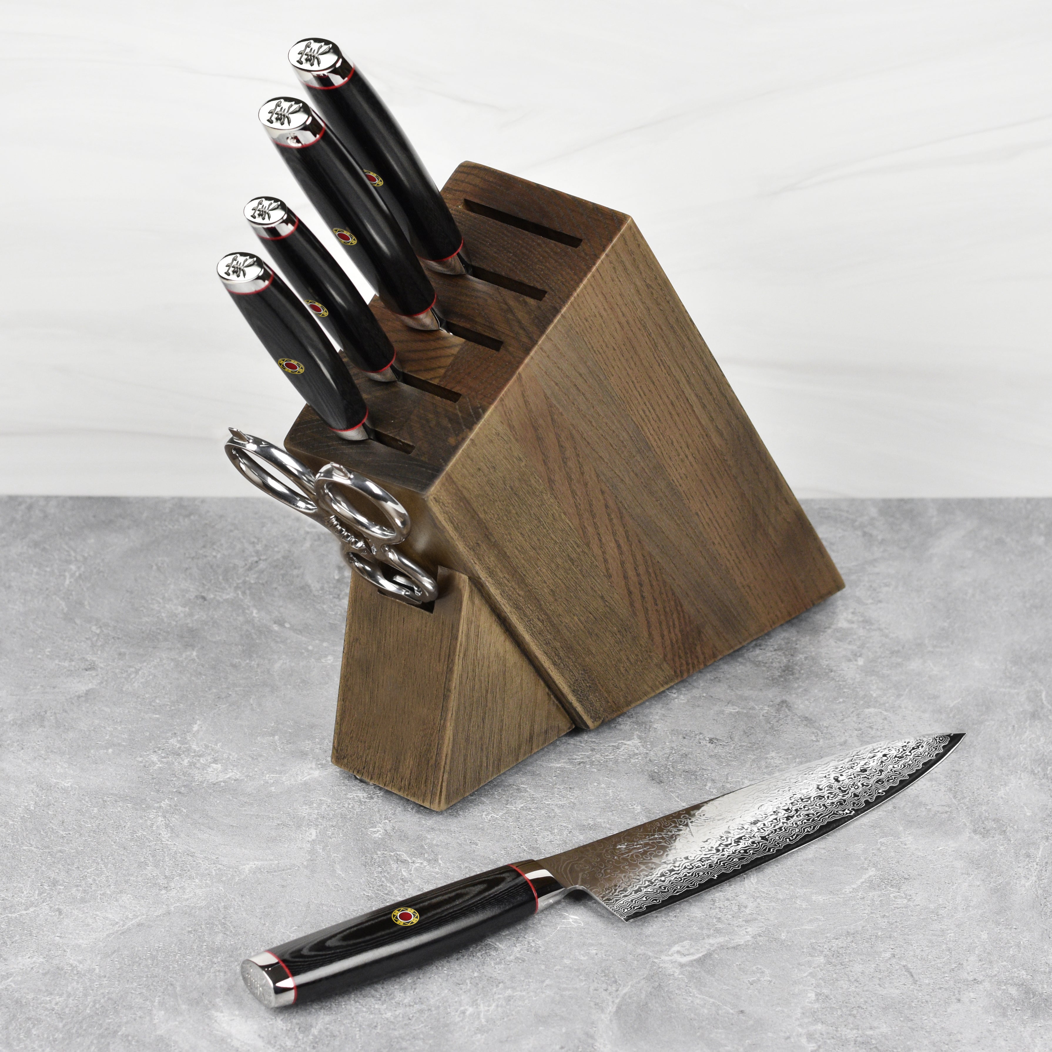 Enso SG2 7 Piece Dark Ash Slim Knife Block Set