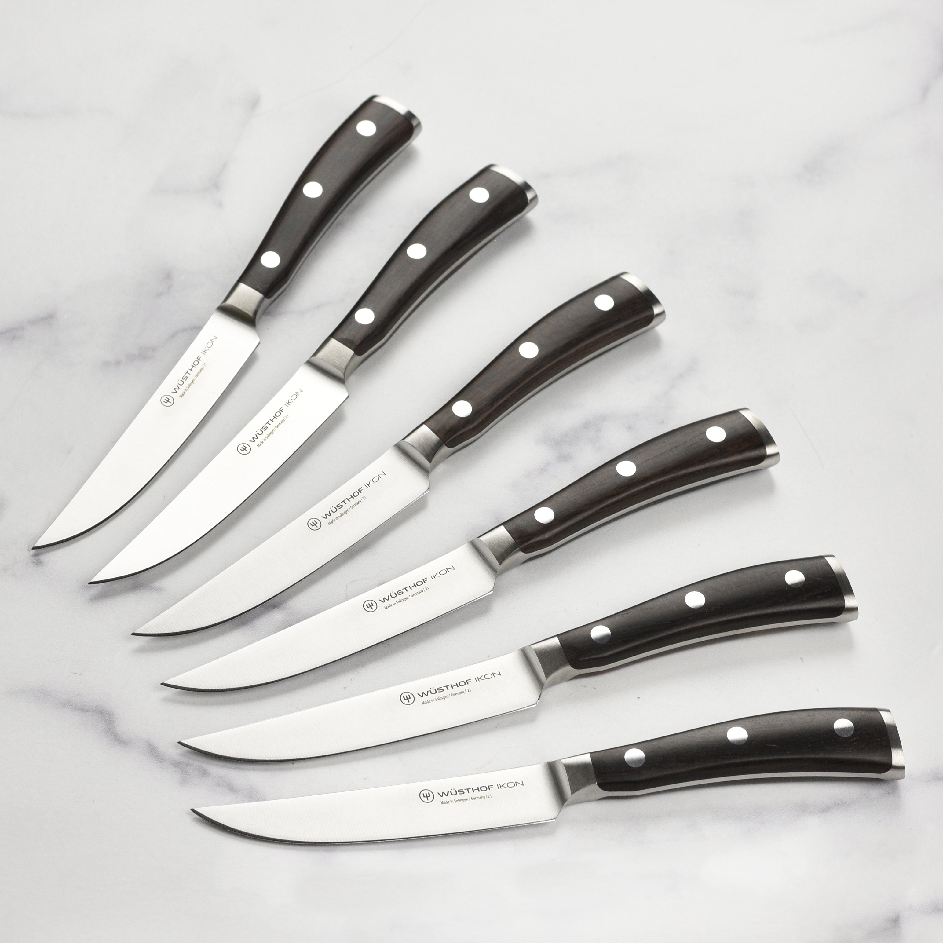 Wusthof Ikon Blackwood 6 Piece Steak Knife Set with Wood Case