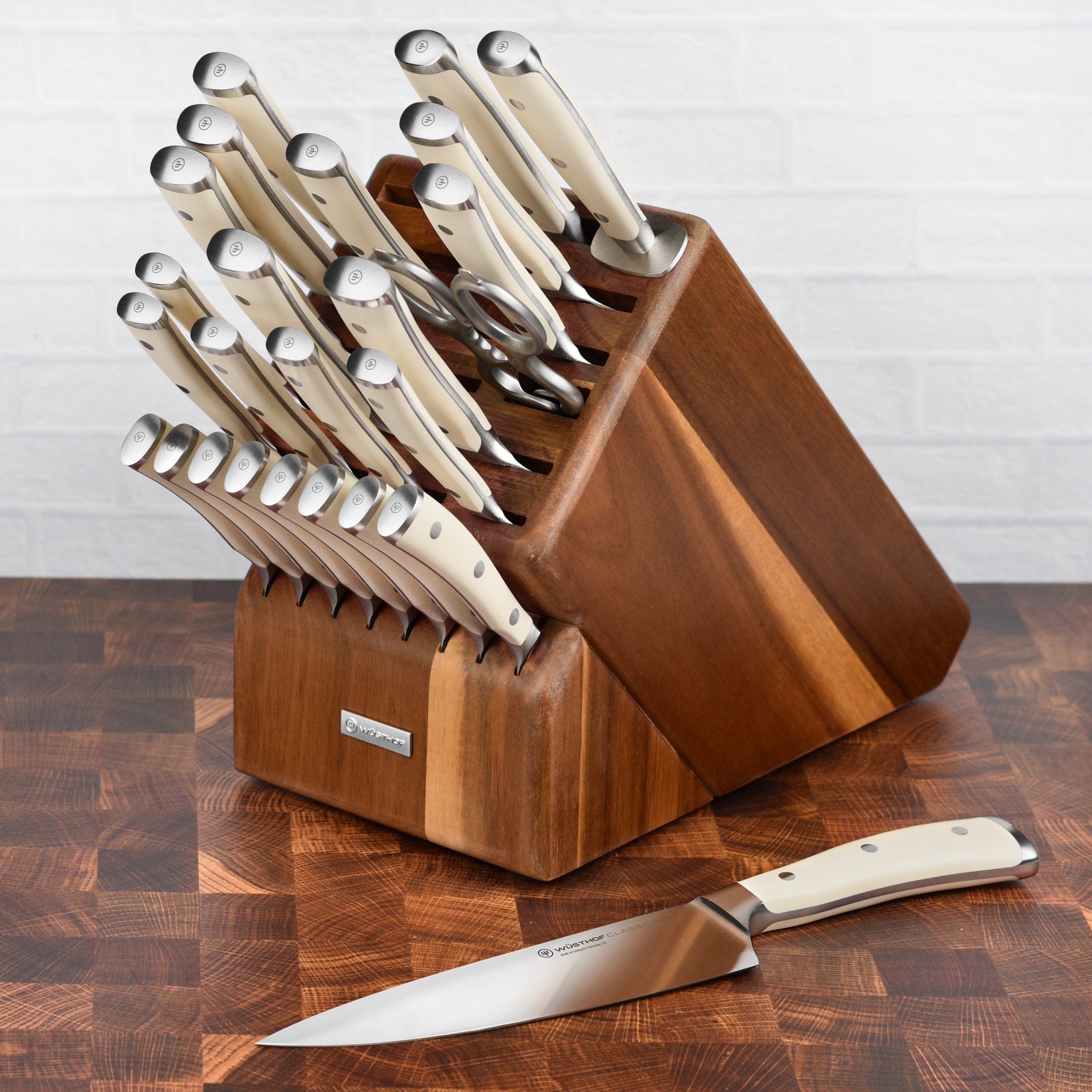 Wusthof Classic Ikon Creme 26 Piece Acacia Knife Block Set