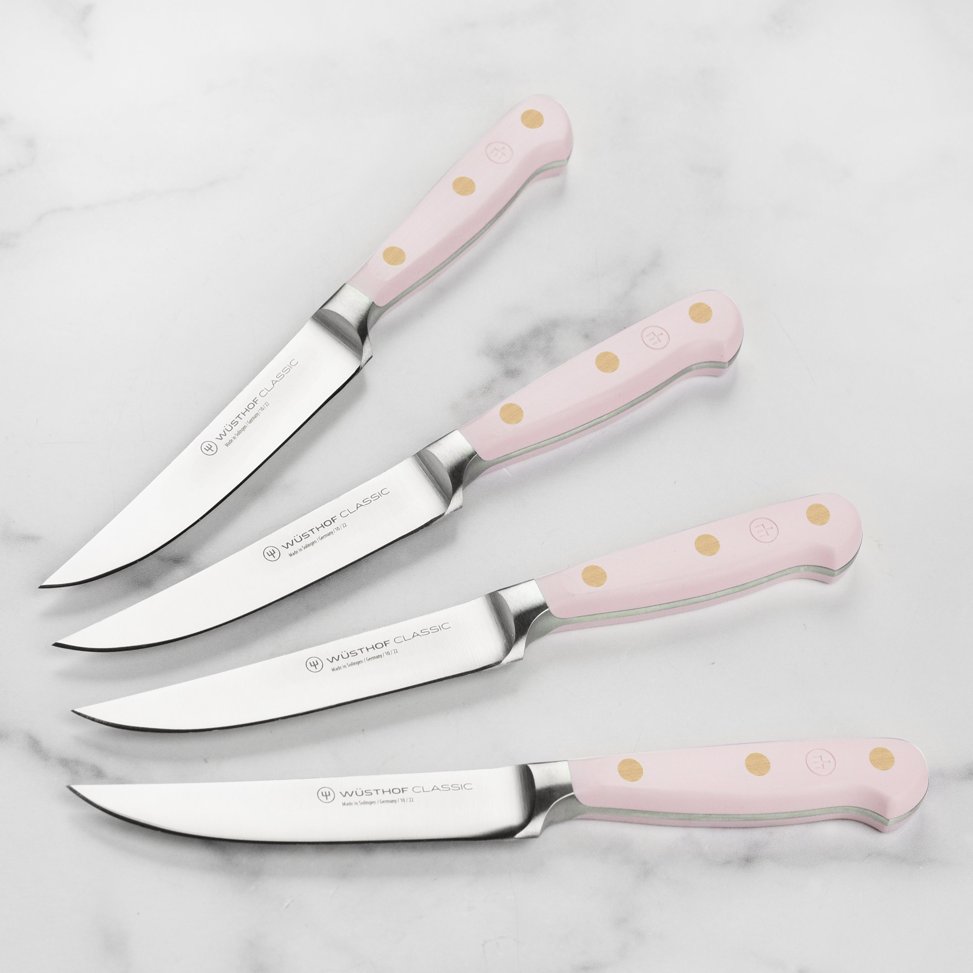 Wusthof Classic 4 Piece Pink Himalayan Salt Steak Knife Set