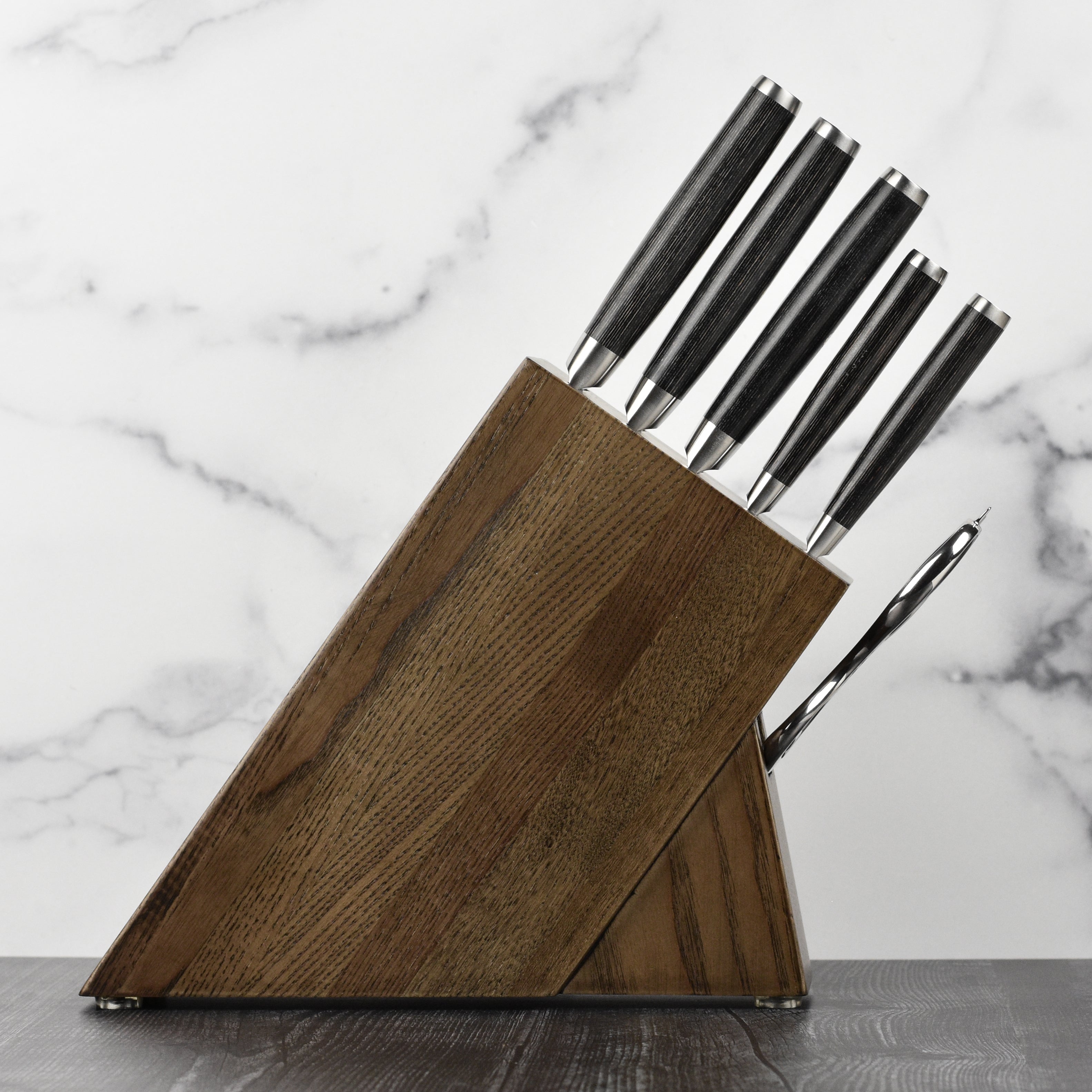 Yaxell Ketu SG2 7 Piece Dark Ash Slim Knife Block Set