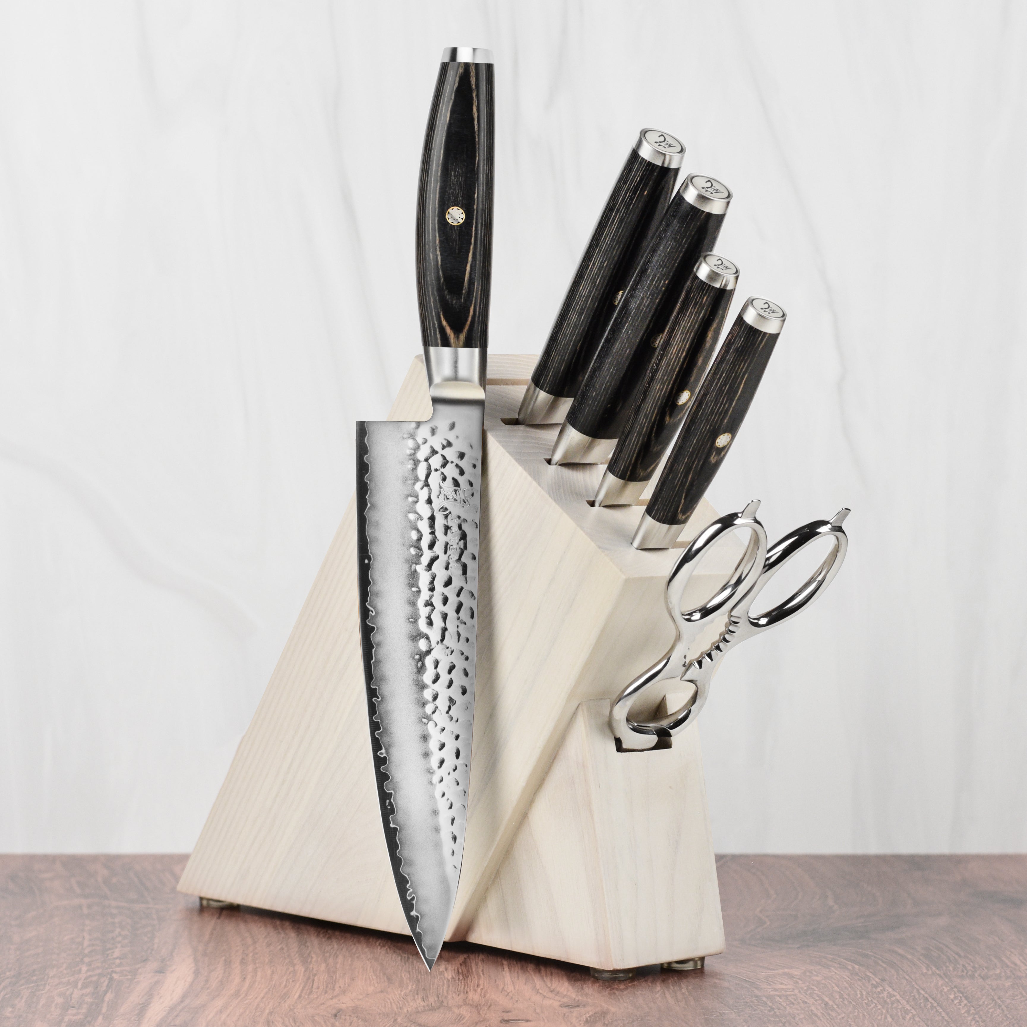 Yaxell Ketu SG2 7 Piece Gray Ash Slim Knife Block Set