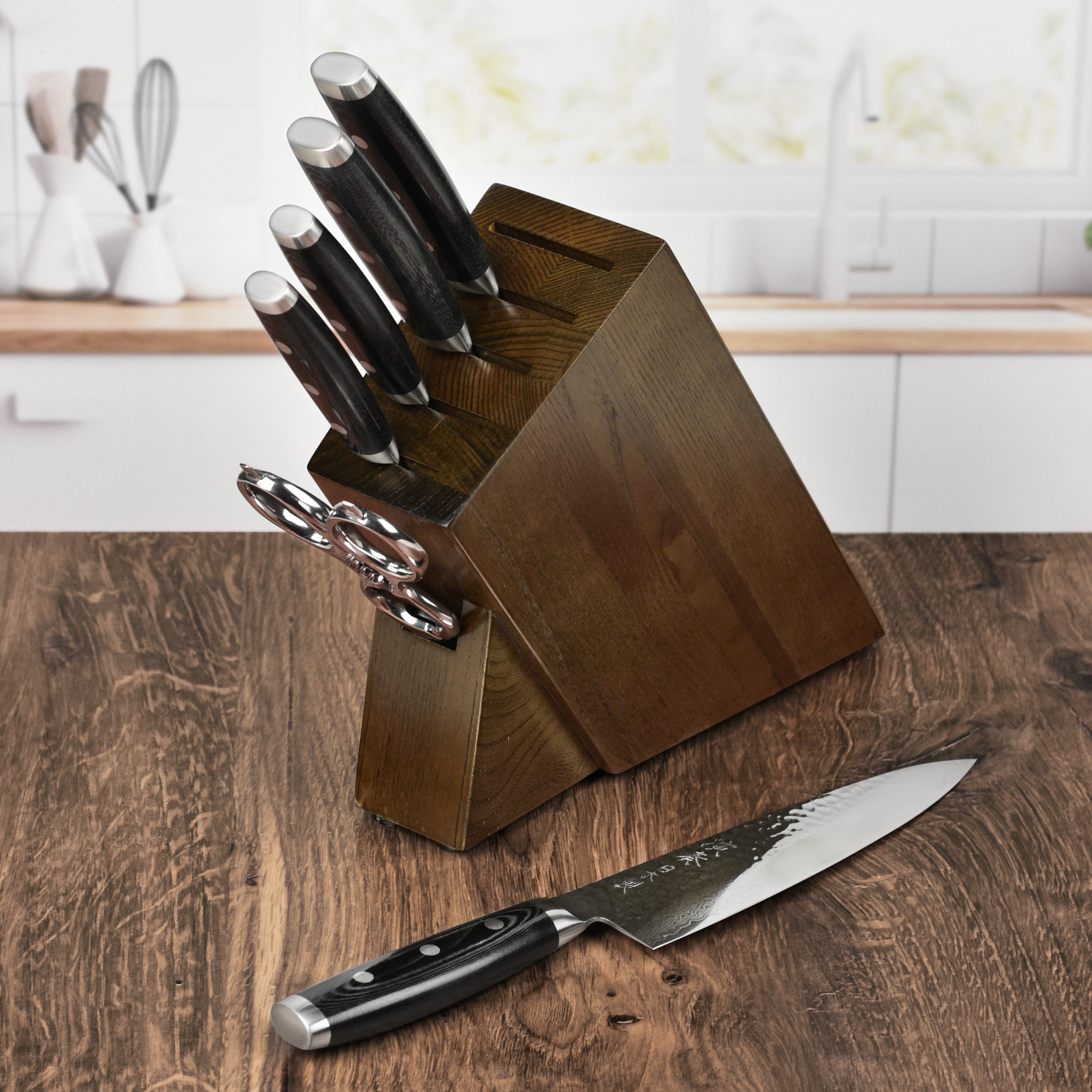 Enso HD 7 Piece Dark Ash Slim Knife Block Set