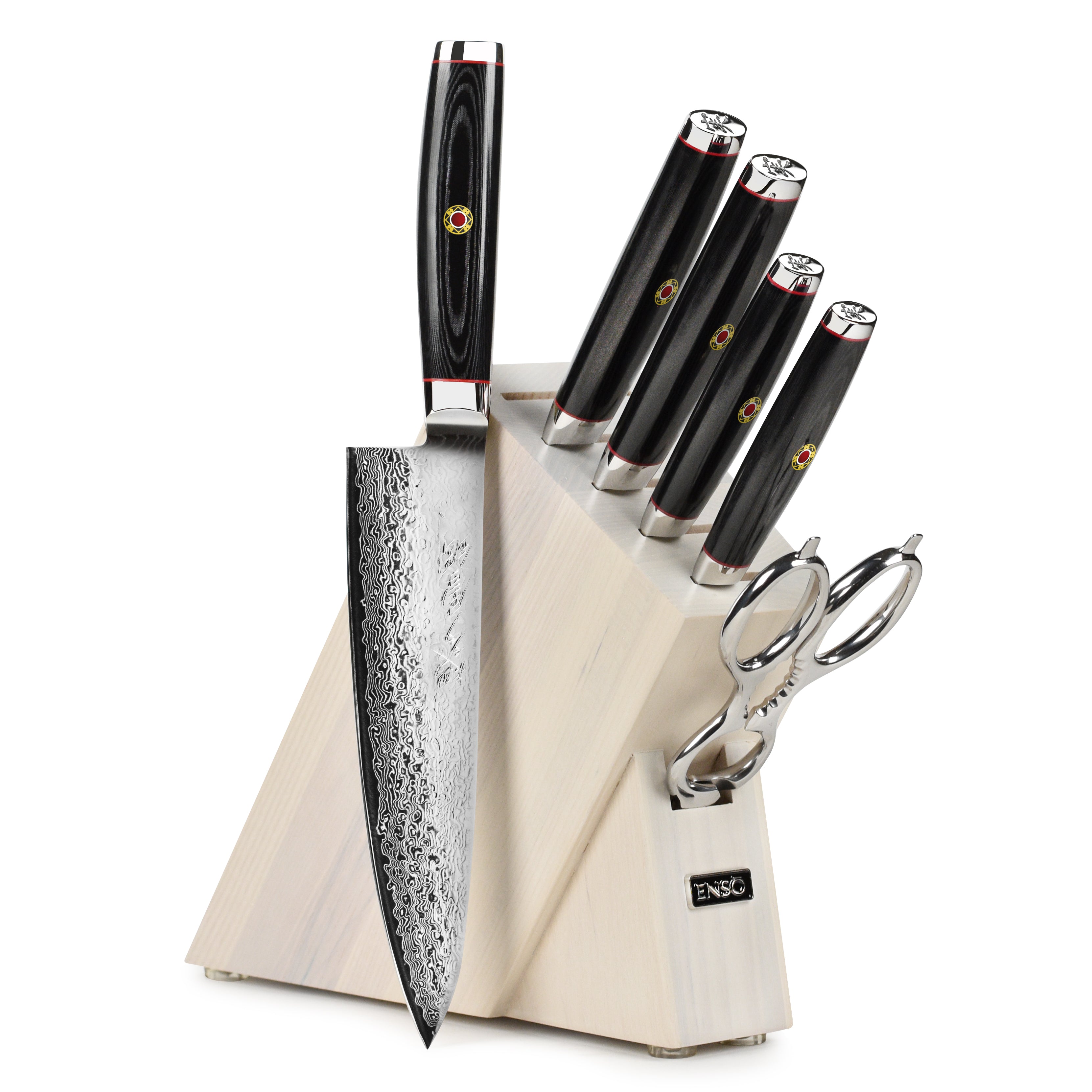 Enso SG2 7 Piece Gray Ash Slim Knife Block Set