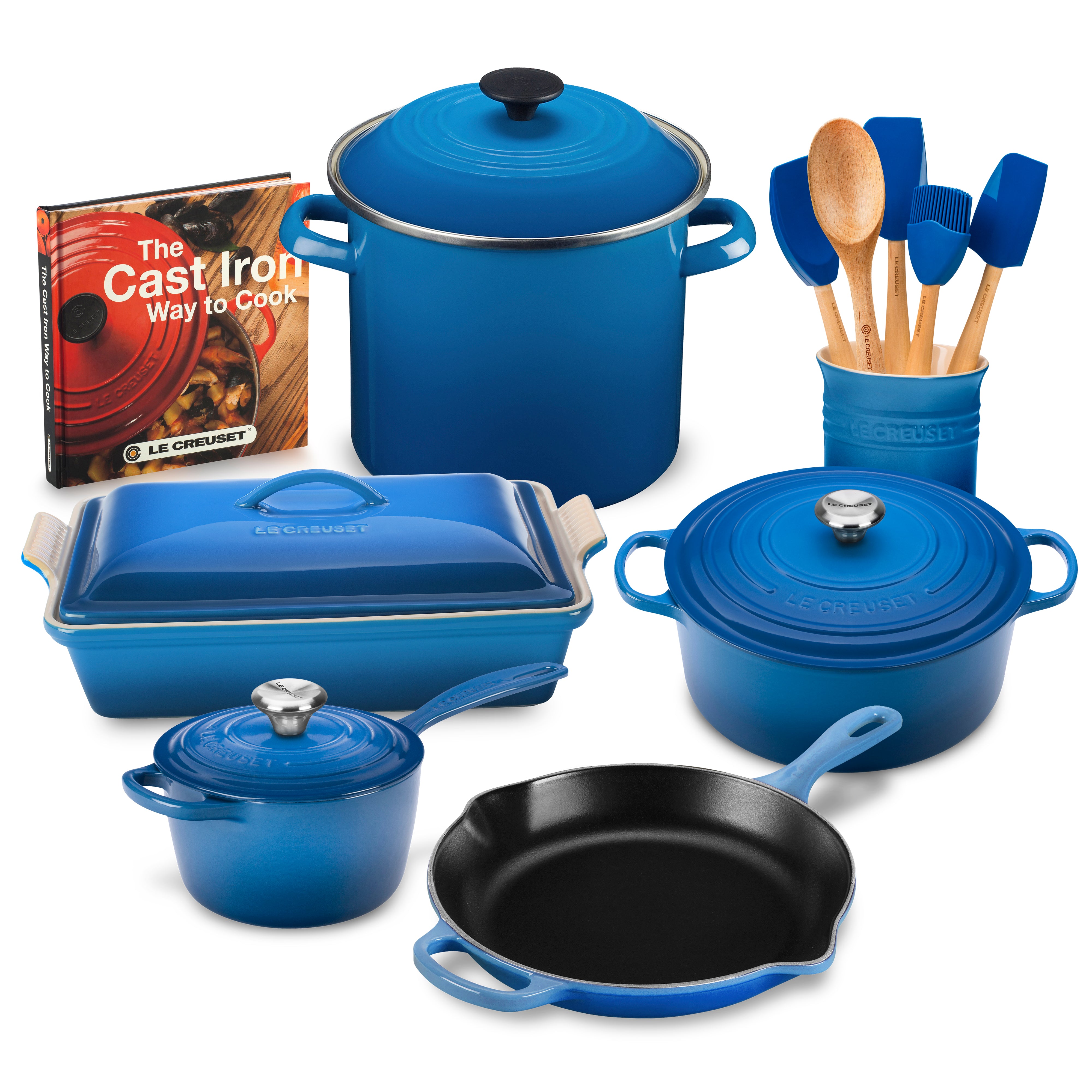 Le Creuset Signature Cast Iron 16 Piece Marseille Cookware Set