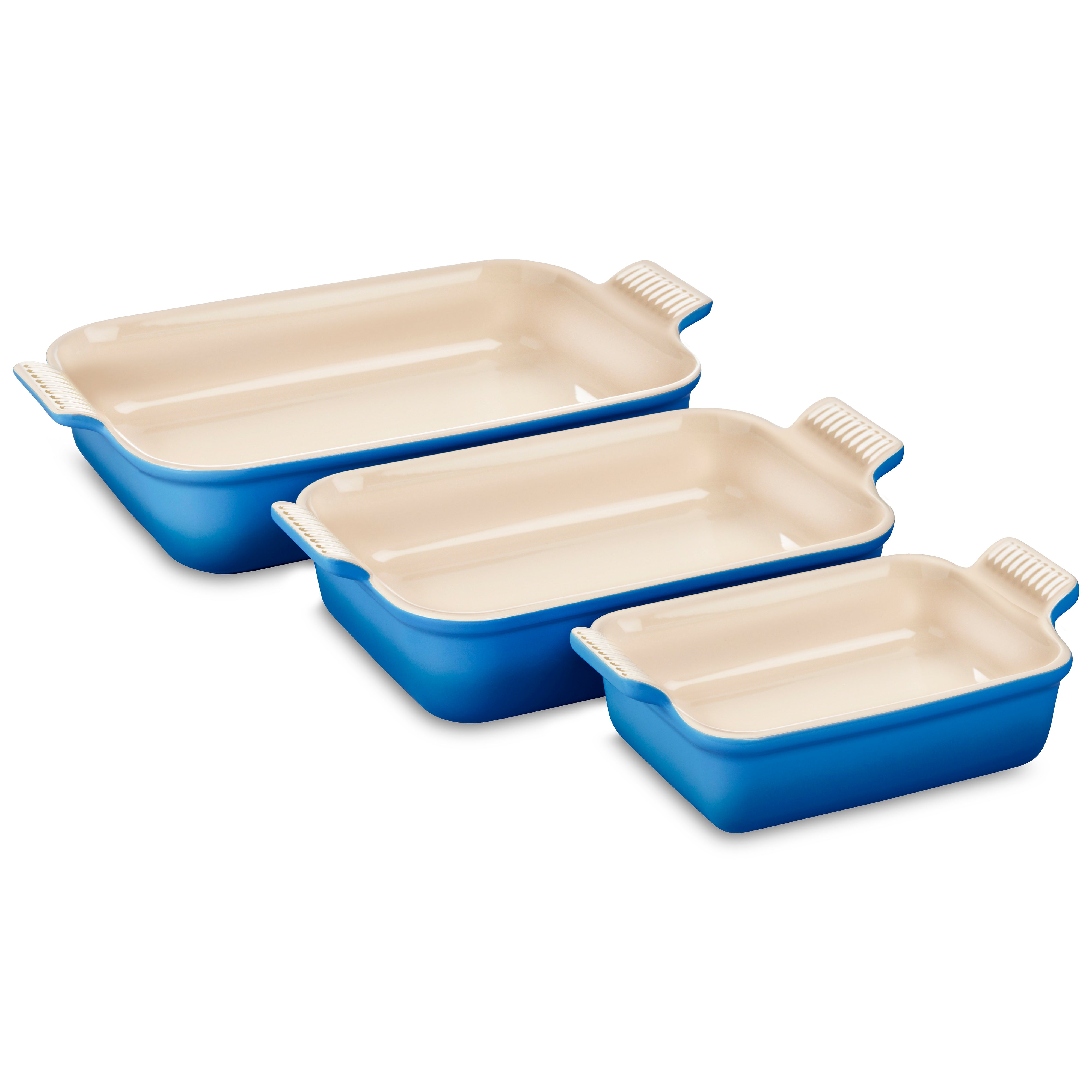 Le Creuset Heritage Stoneware 3 Piece Marseille Rectangular Dish Set