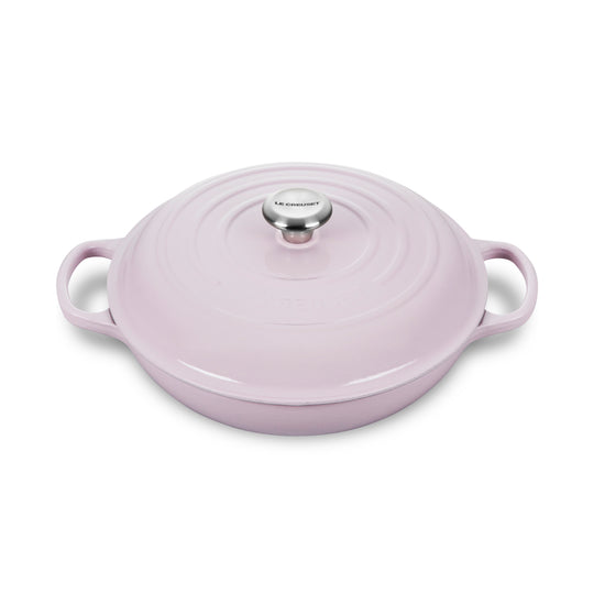 4.5-Quart Enameled Coated Oval Braiser with Stainless Steel Lid – Saveur  Selects