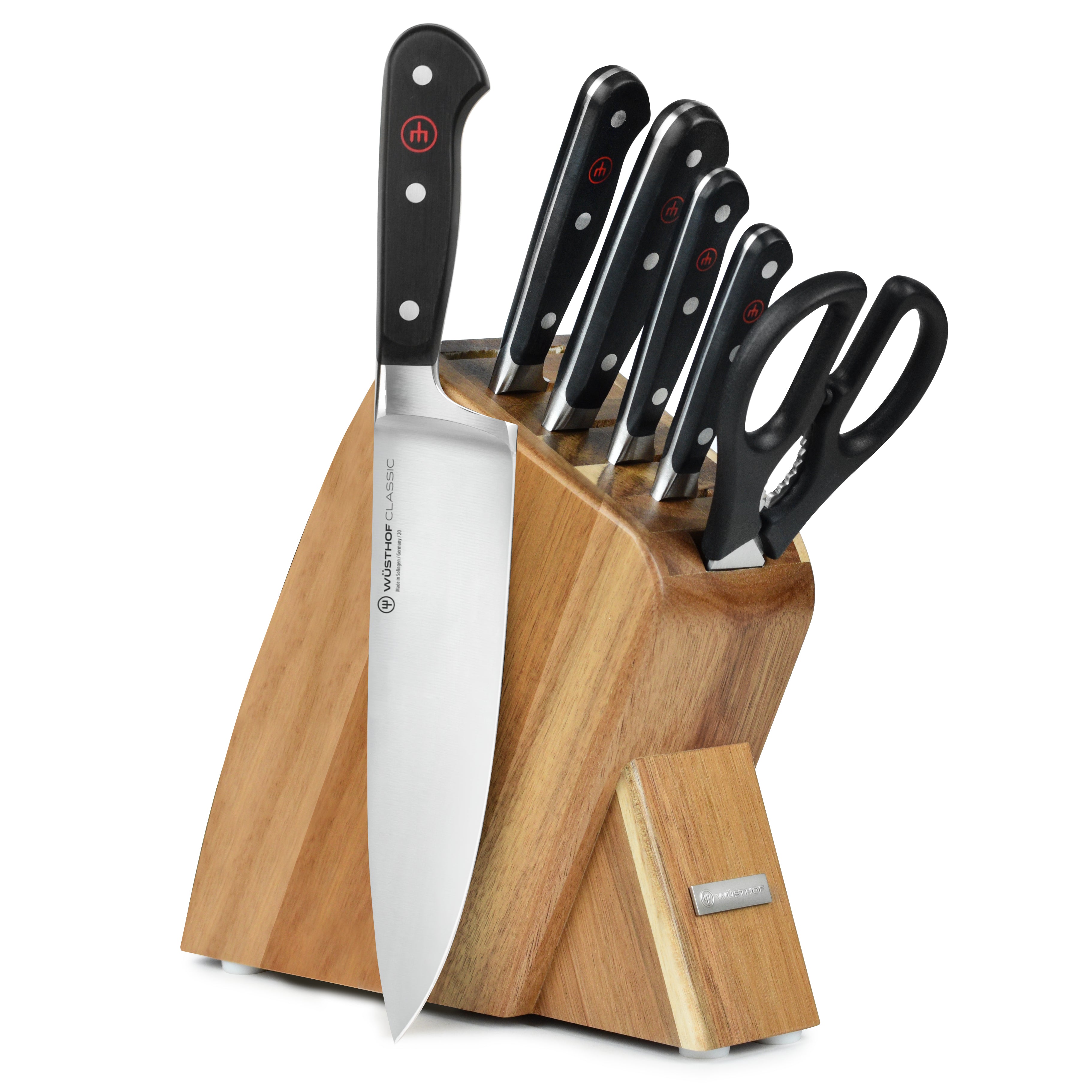 Wusthof Classic 7 Piece Acacia Slim Knife Block Set