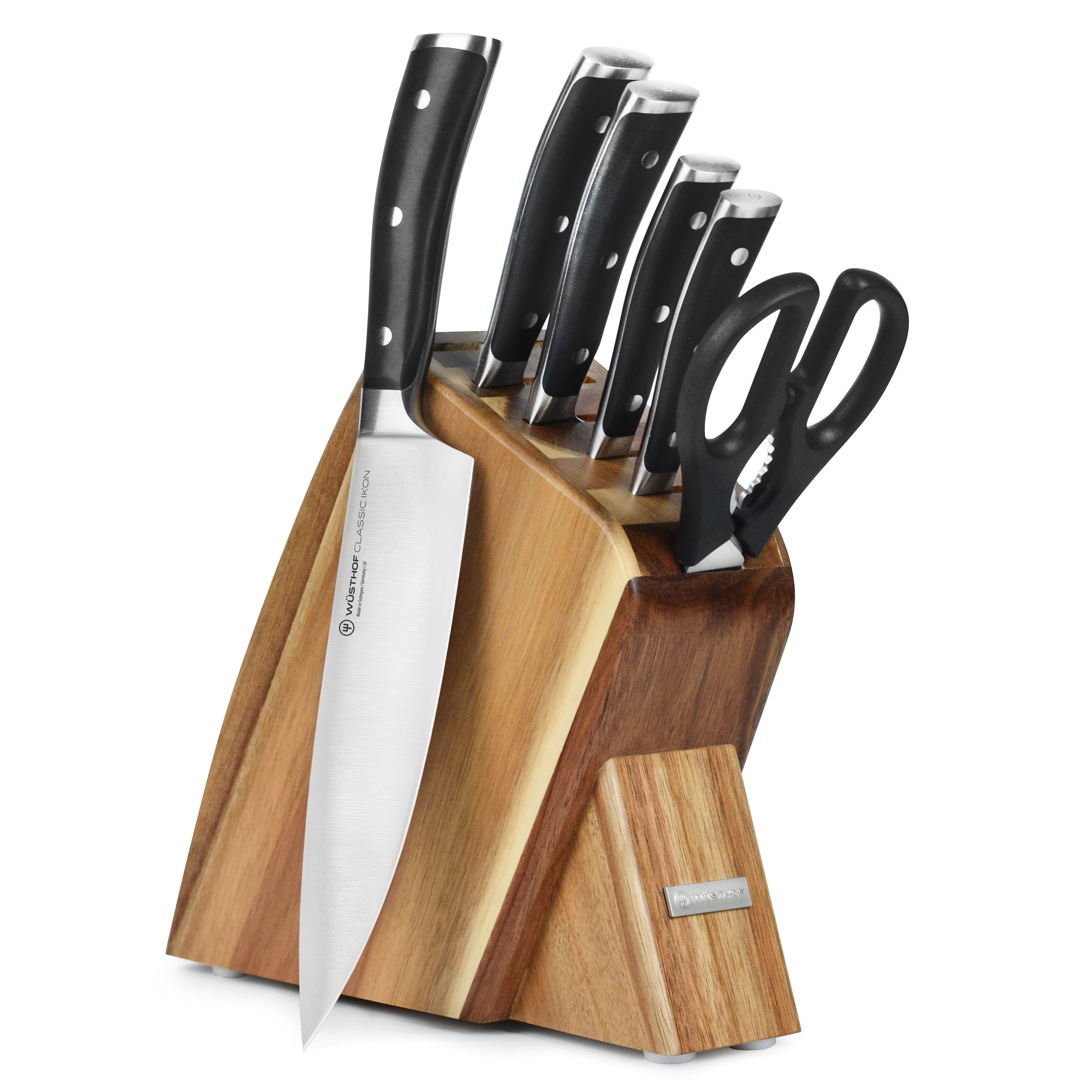 Wusthof Classic Ikon 7 Piece Acacia Slim Knife Block Set