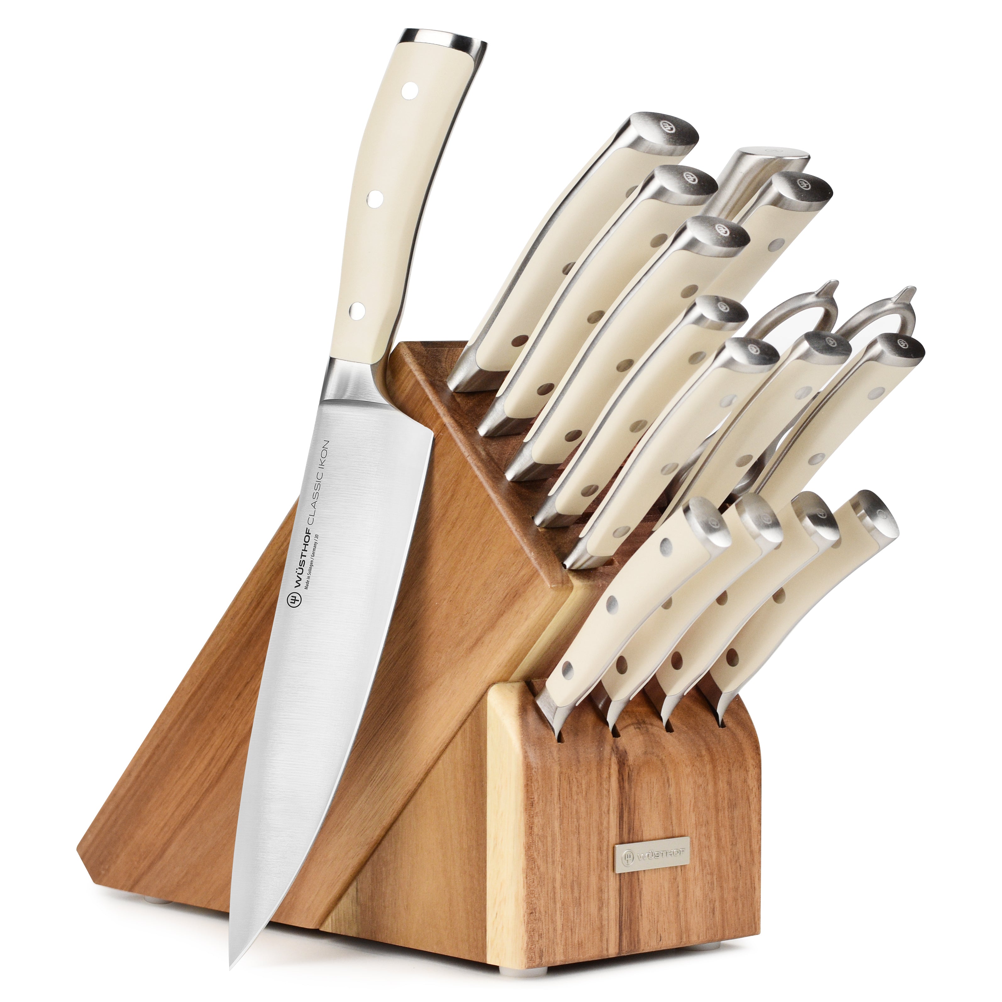 Wusthof Classic Ikon Creme 16 Piece Acacia Knife Block Set