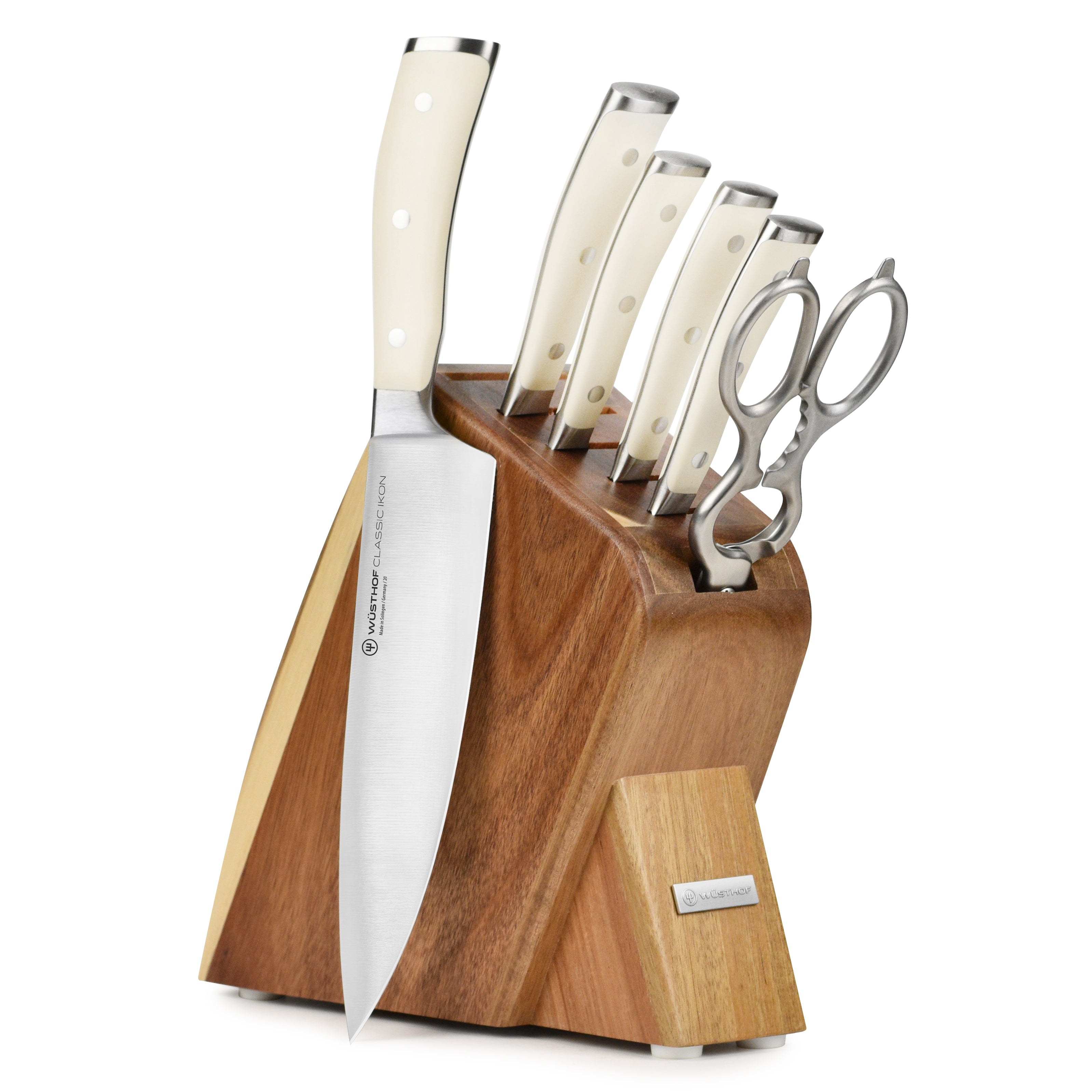 Wusthof Classic Ikon Creme 7 Piece Acacia Slim Knife Block Set