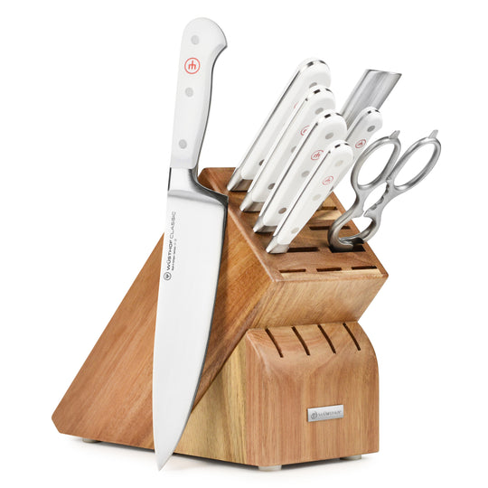 WÜSTHOF Classic White 6-Piece Knife Block Set with Bread Knife