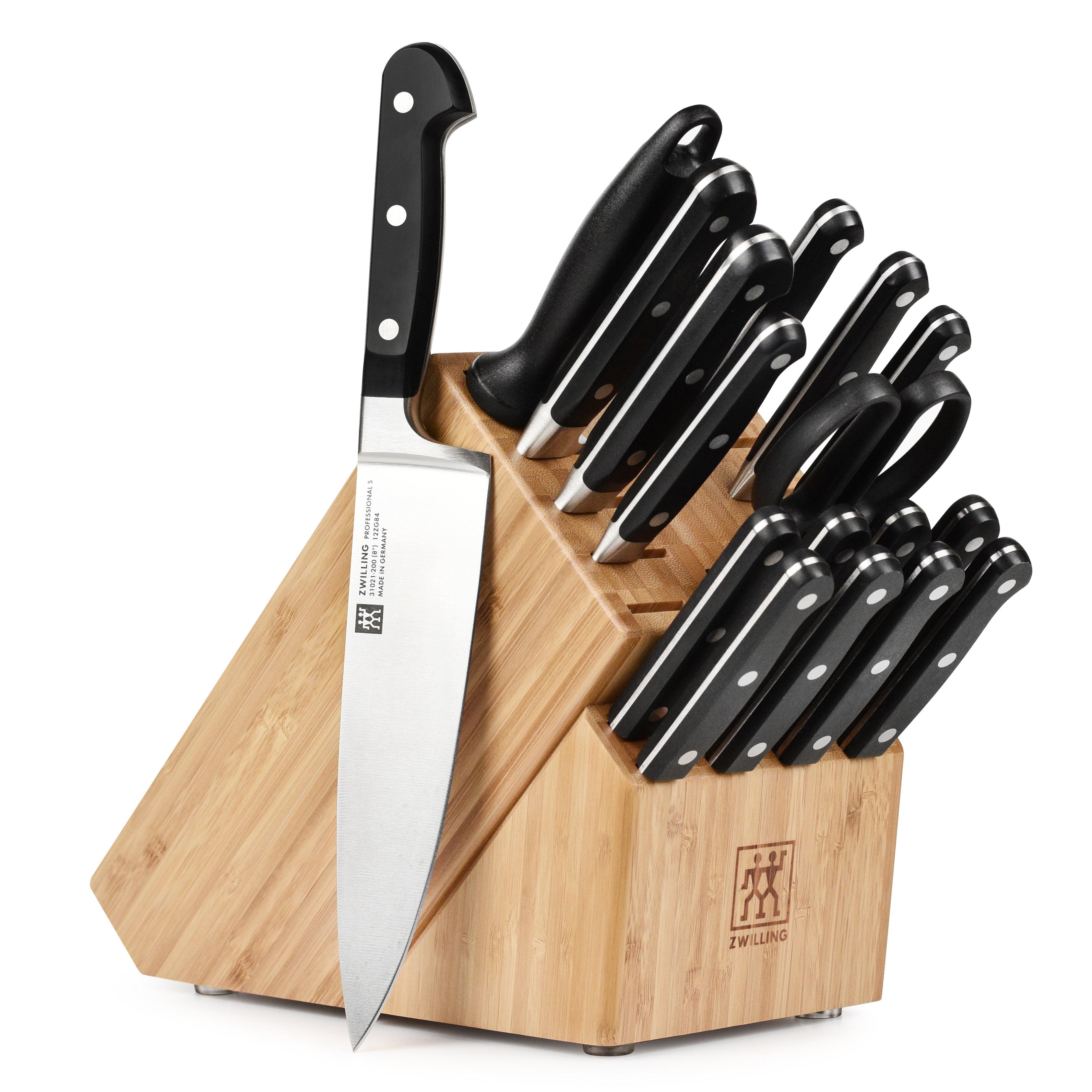 Zwilling Professional S 18 Piece Knife Block Set with Stamped Steak Knives