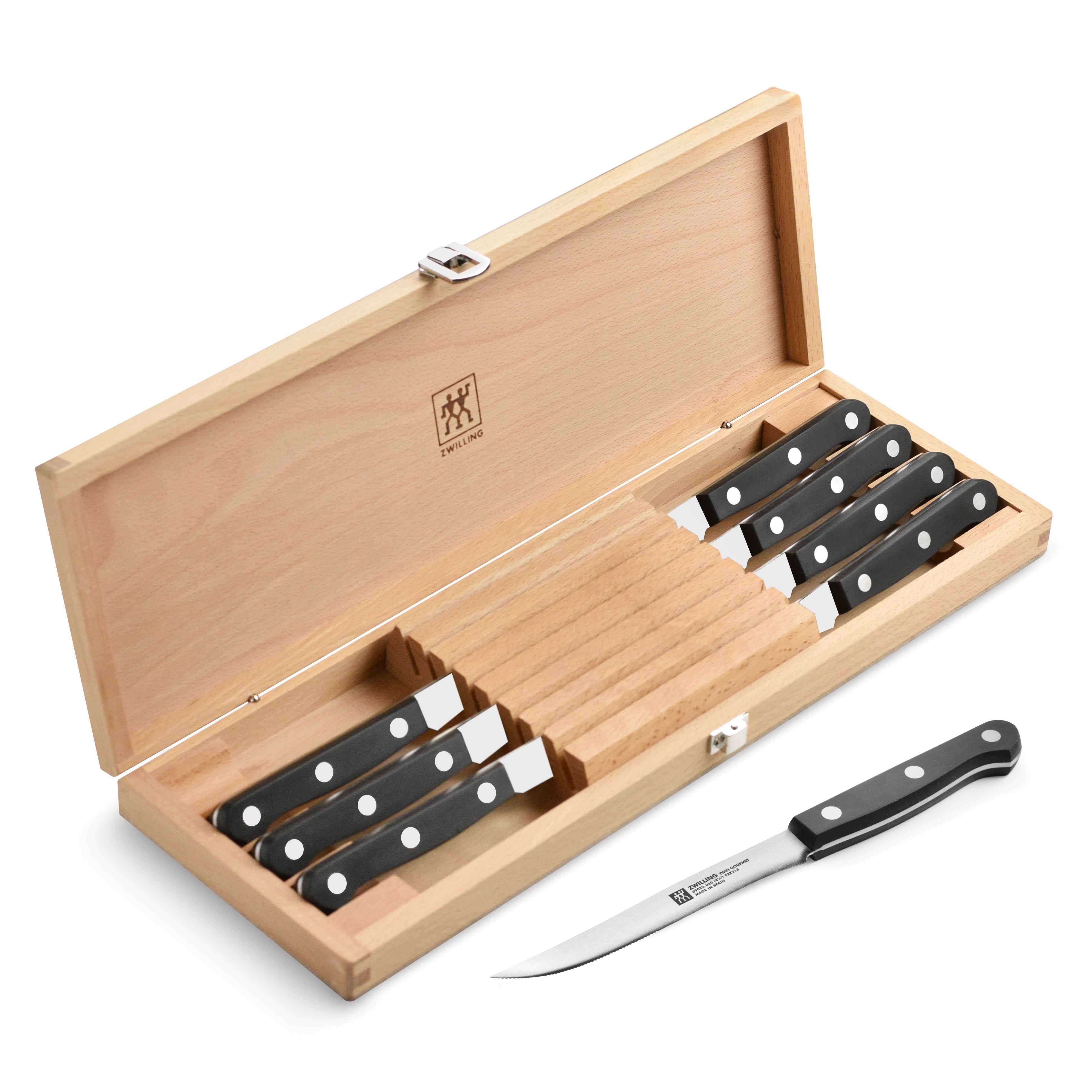 Zwilling Twin Gourmet 8 Piece Steak Knife Set with Wood Case