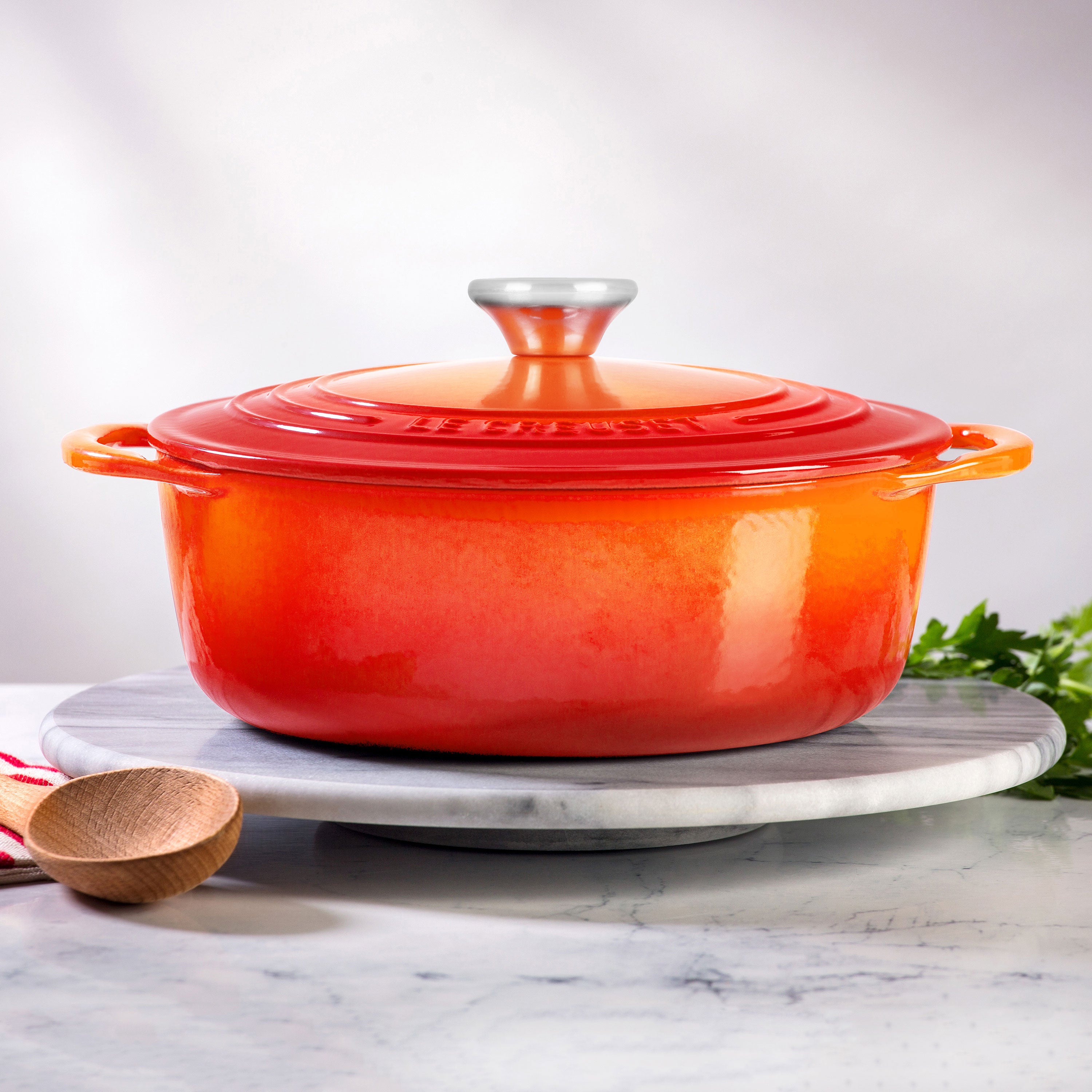 Le Creuset Cast Iron 2.75-quart Flame Shallow Round Dutch Oven