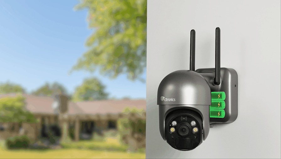 Caméra Surveillance Solaire WiFi Extérieur avec Panneau Solaire Ctronics -  Eolienne domestique pour particulier